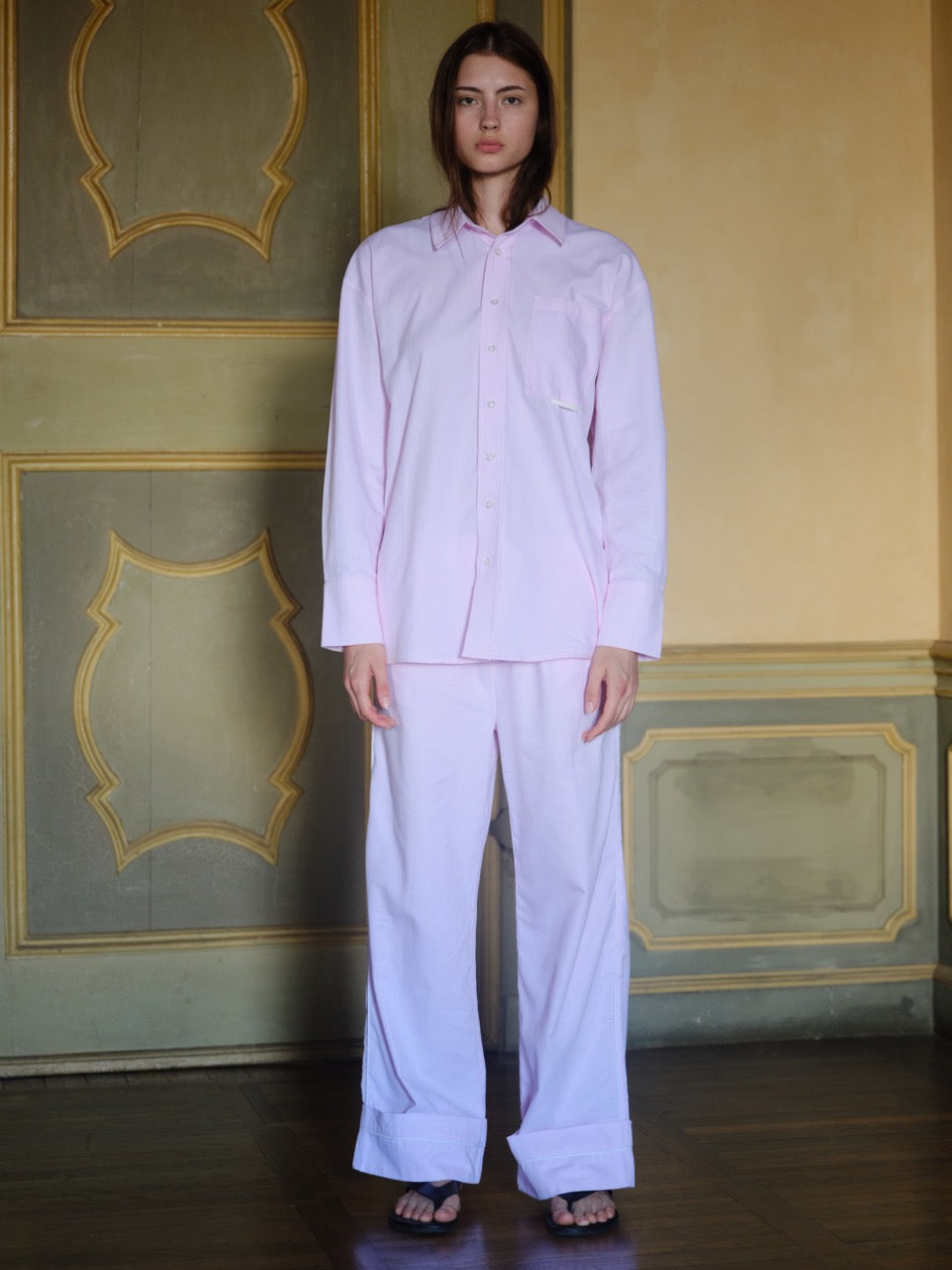 Pembe - Oxford Pijama Gömlek