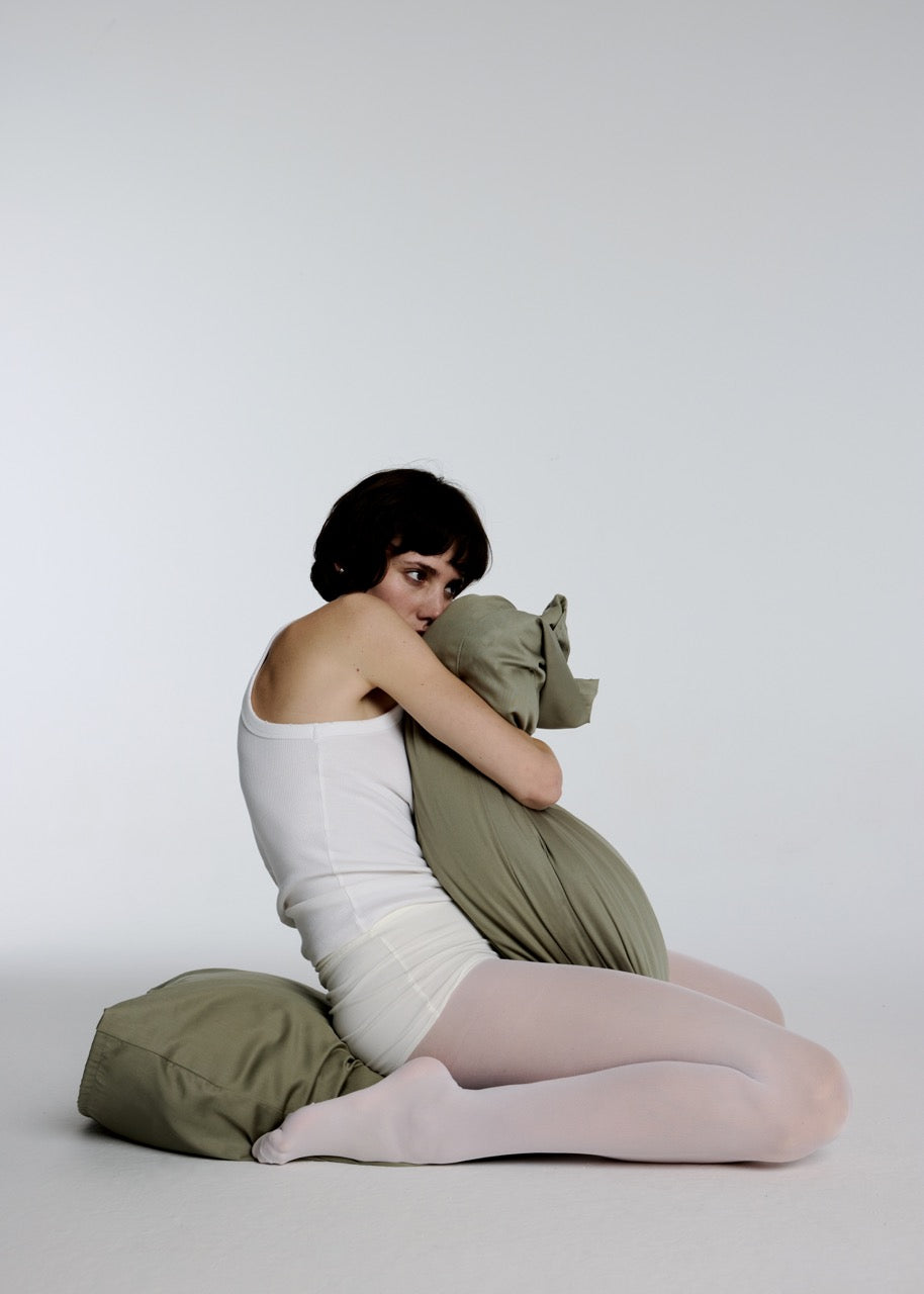 Olive Green - Cotton Satin Pillowcase