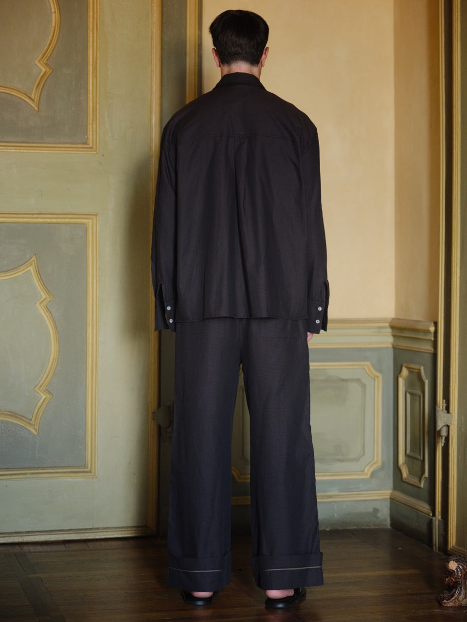 Kahverengi - Oxford Pijama Gömlek