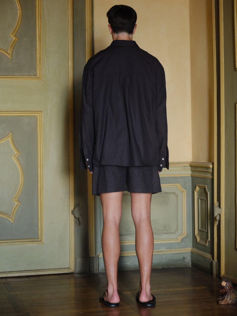 Kahverengi - Oxford Pijama Şort