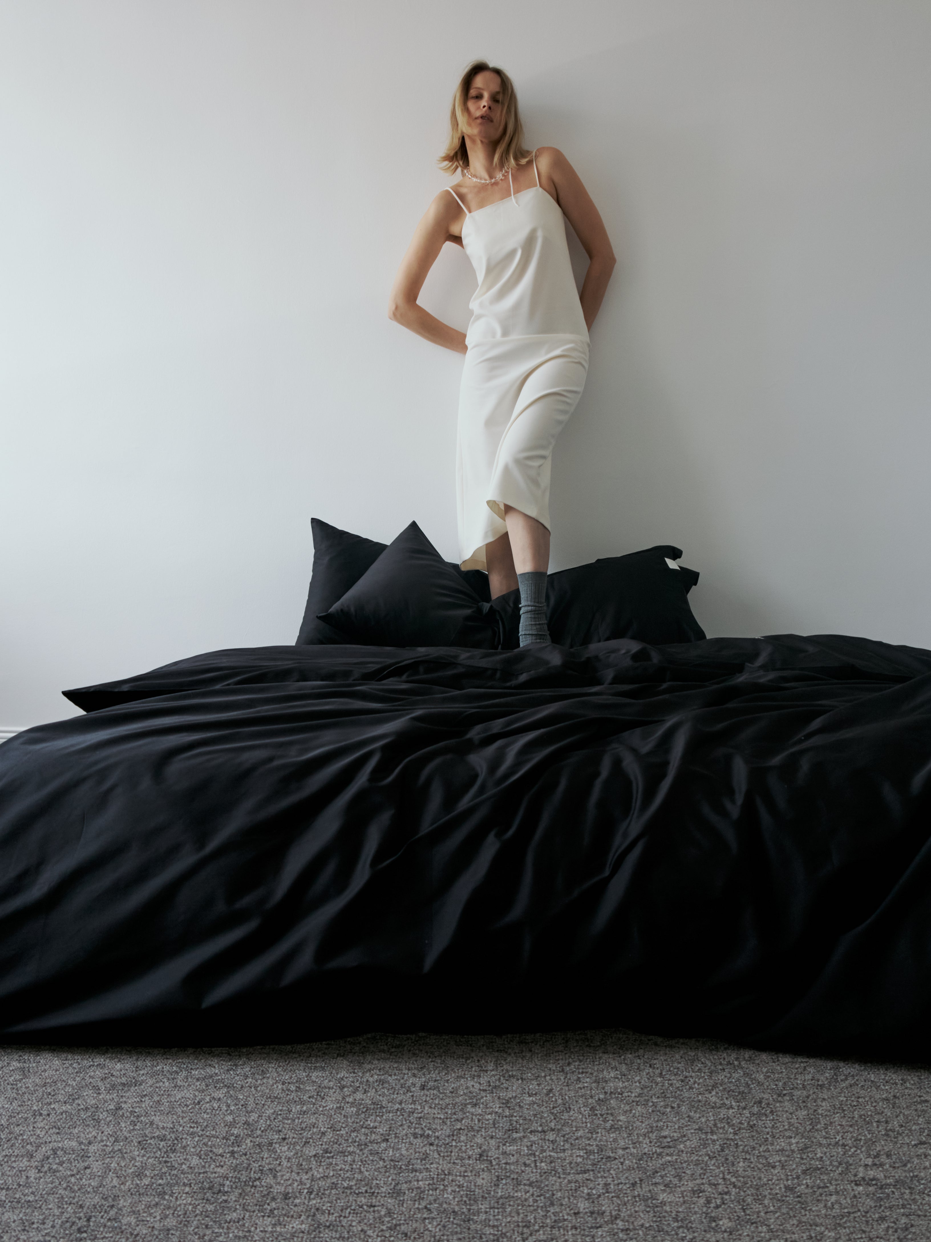 Siyah - Luxe Pamuk Saten Yorgan Kılıfı