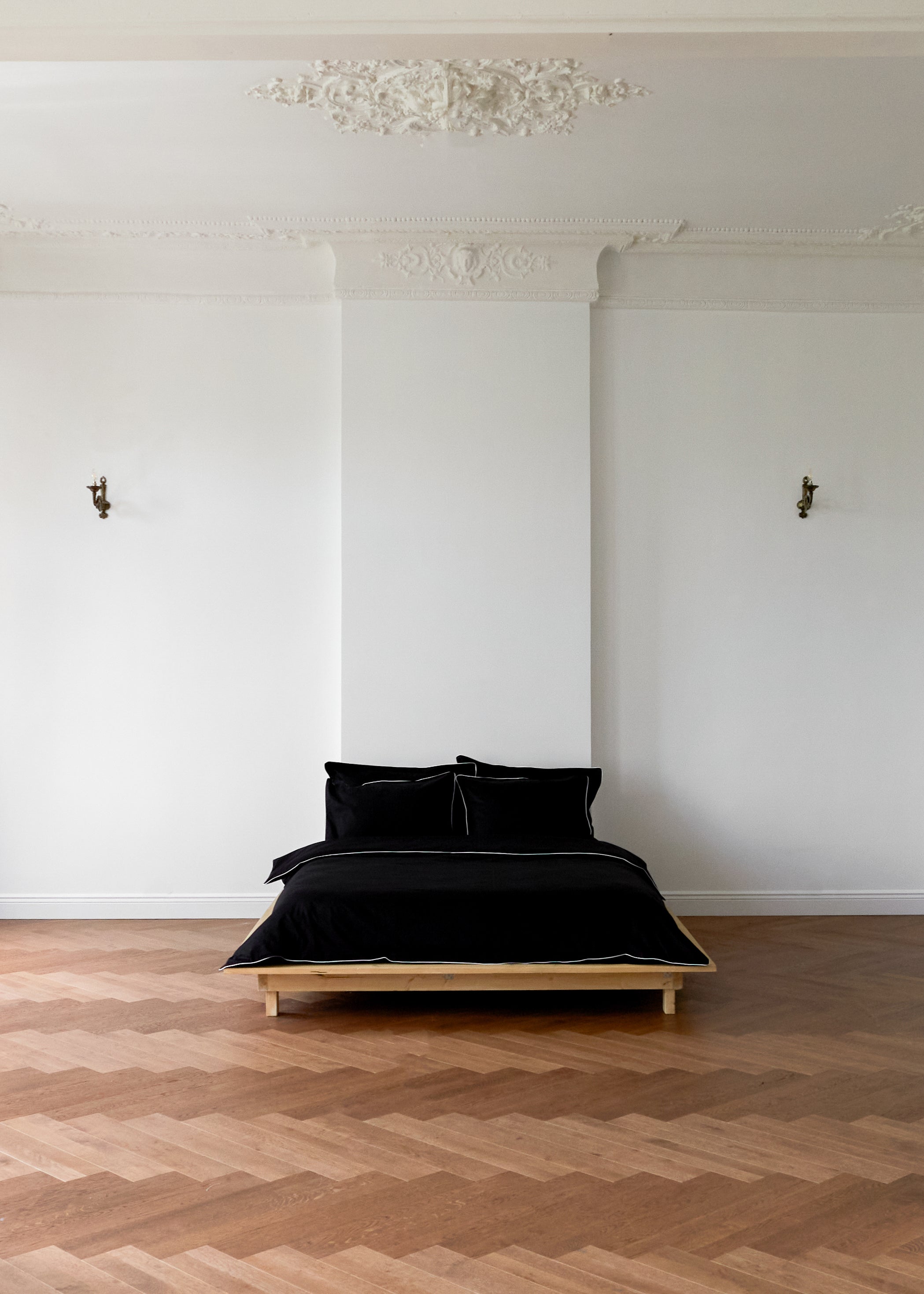 Siyah - Luxe Biyeli Pamuk Saten Nevresim Takımı