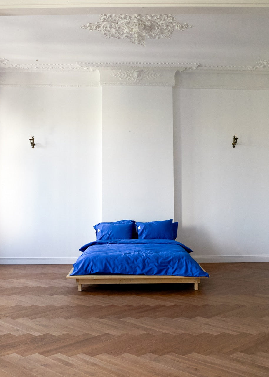 Saks Mavi - Pamuk Saten Nevresim Takımı