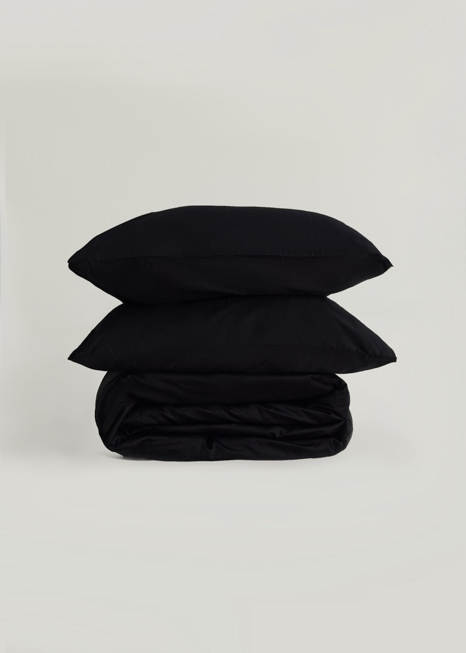 Siyah - Luxe Pamuk Saten Nevresim Takımı