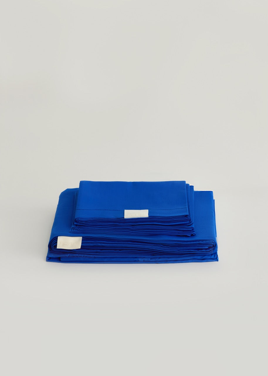 Saks Mavi - Pamuk Saten Nevresim Takımı