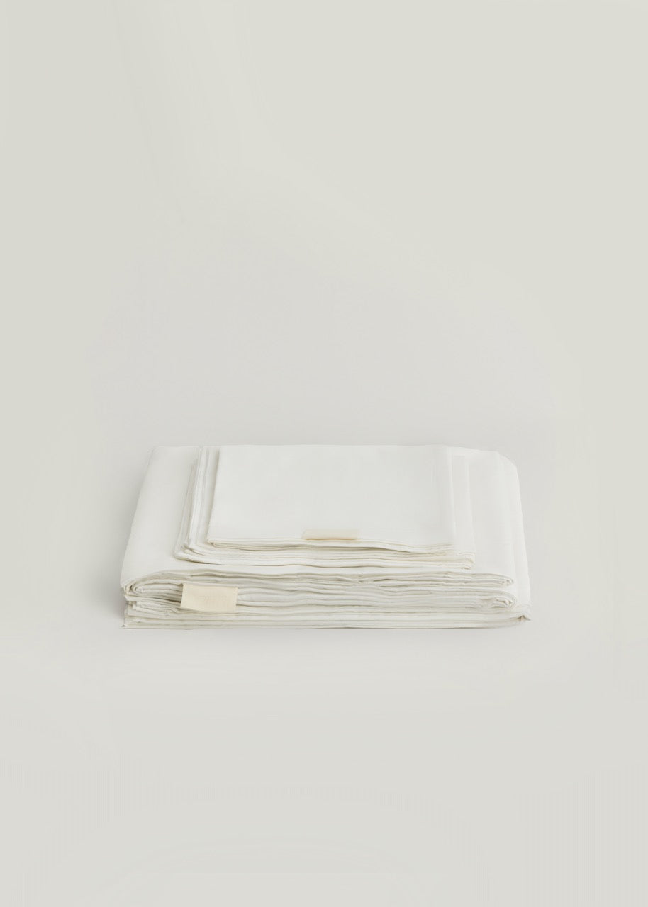 Beyaz - Luxe Pamuk Saten Yorgan Kılıfı