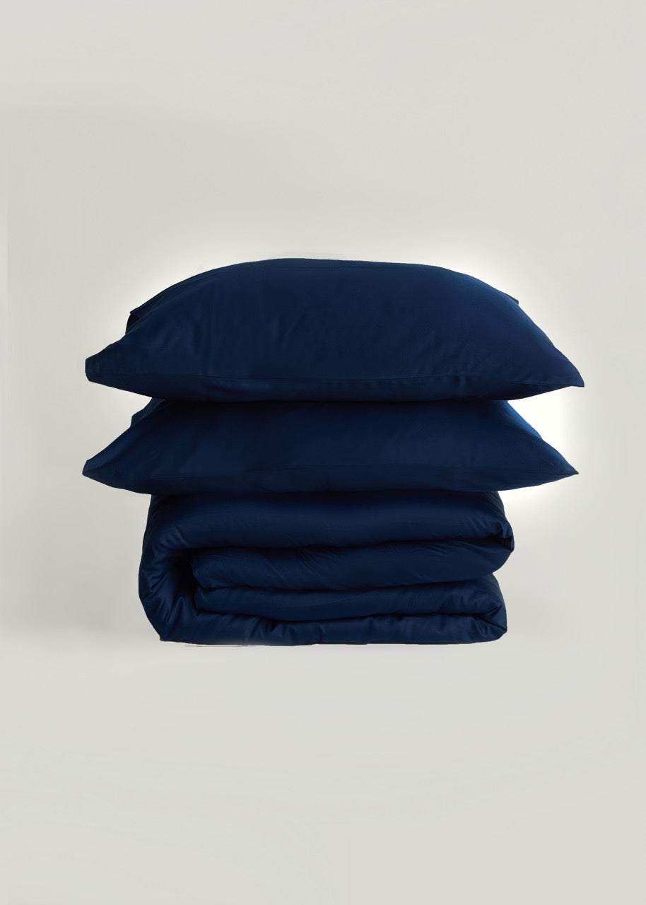 Lacivert - Pamuk Saten Nevresim Takımı