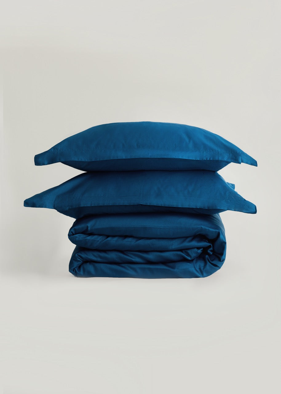 Mavi - Pamuk Saten Nevresim Takımı