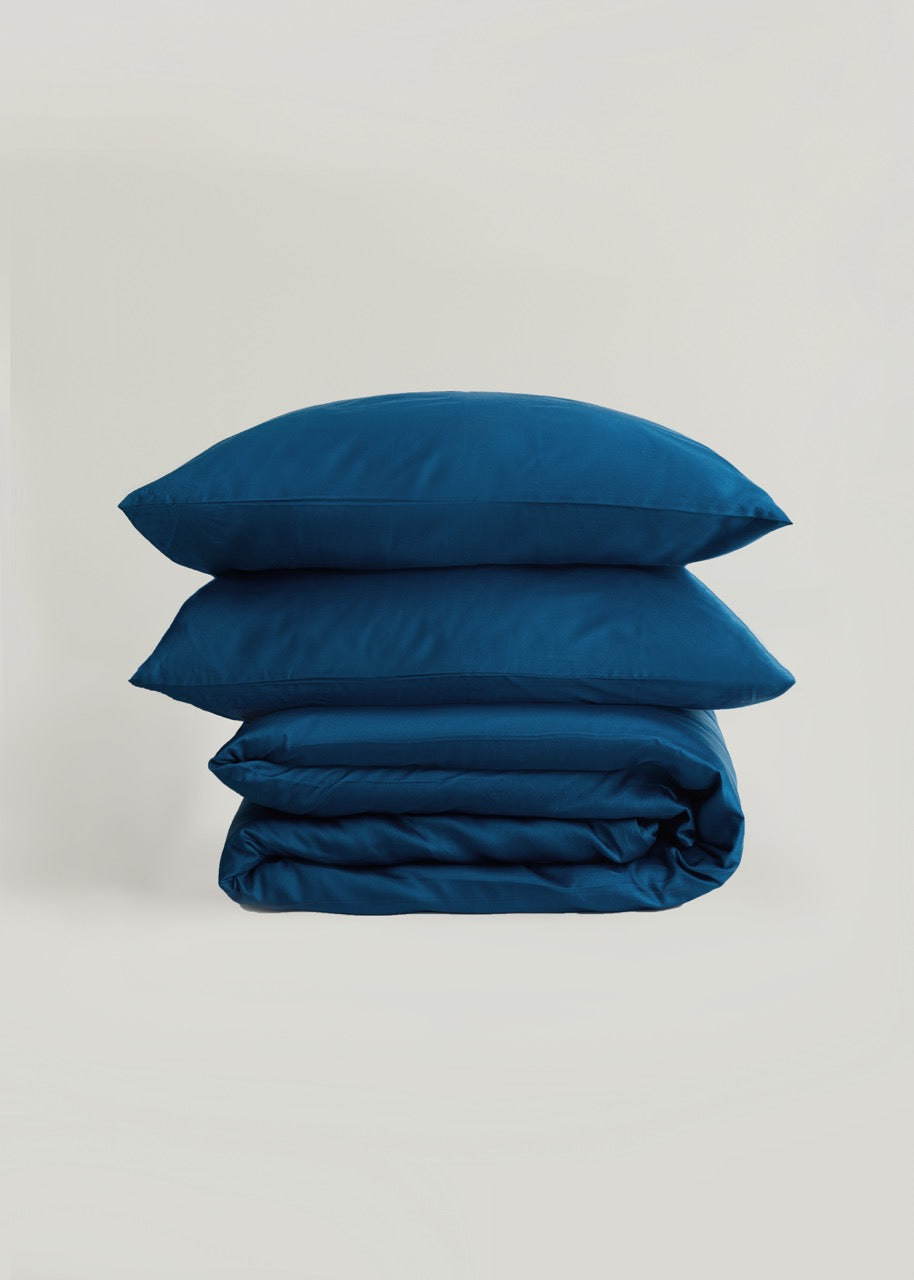 Mavi - Pamuk Saten Nevresim Takımı