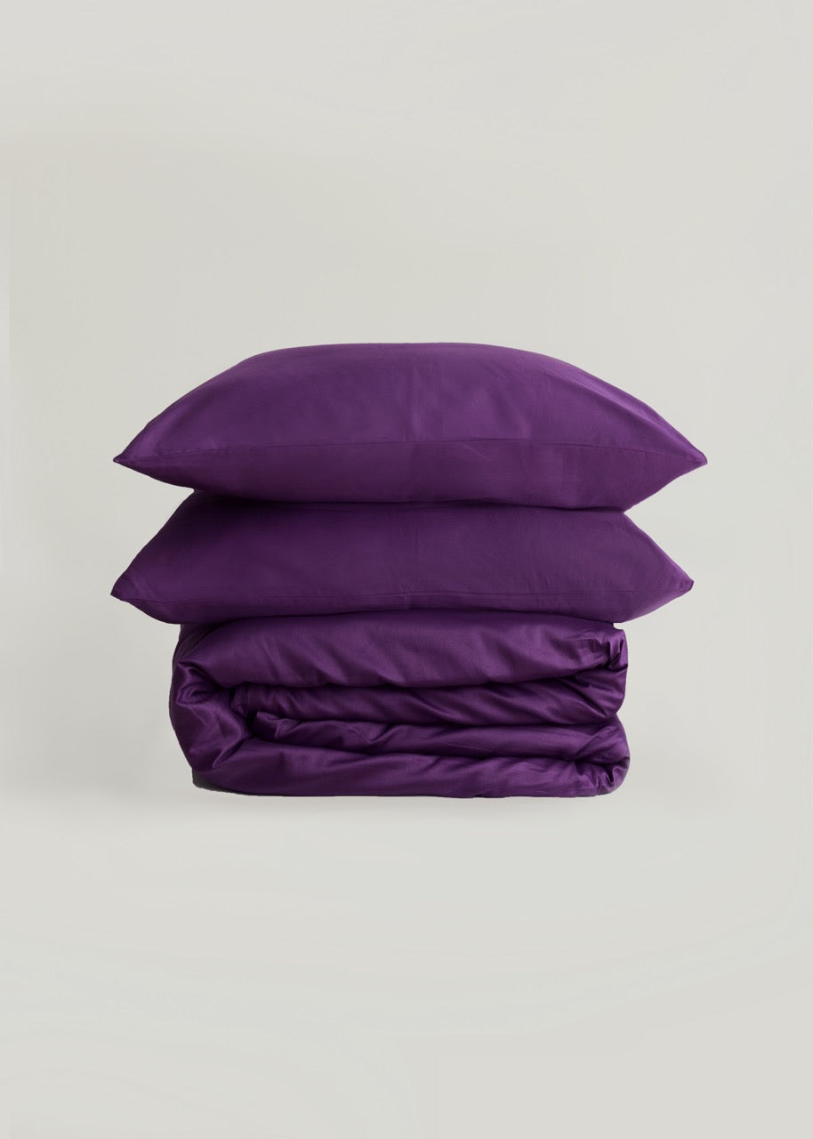 Mor - Pamuk Saten Nevresim Takımı