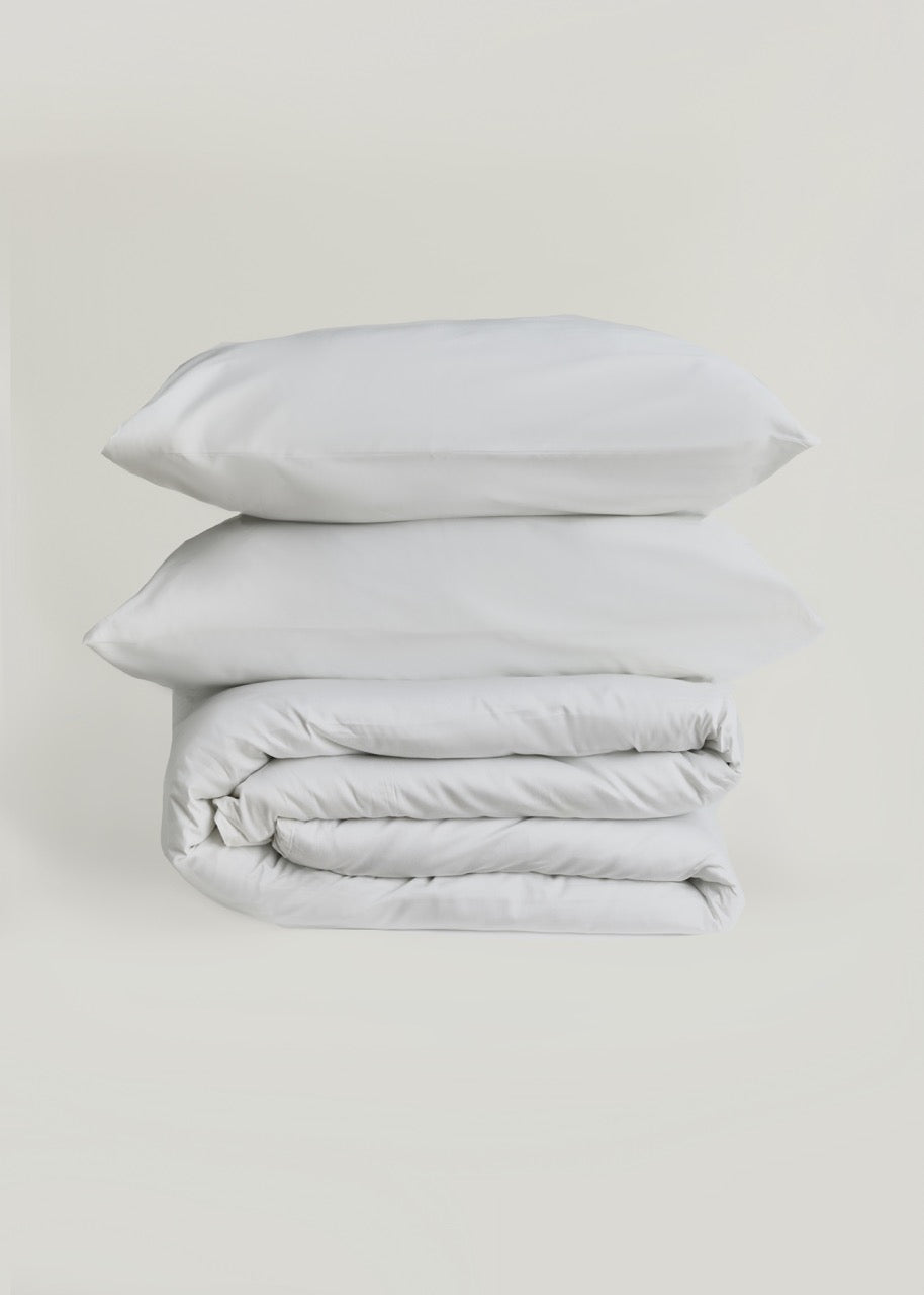 Beyaz - Luxe Pamuk Saten Nevresim Takımı