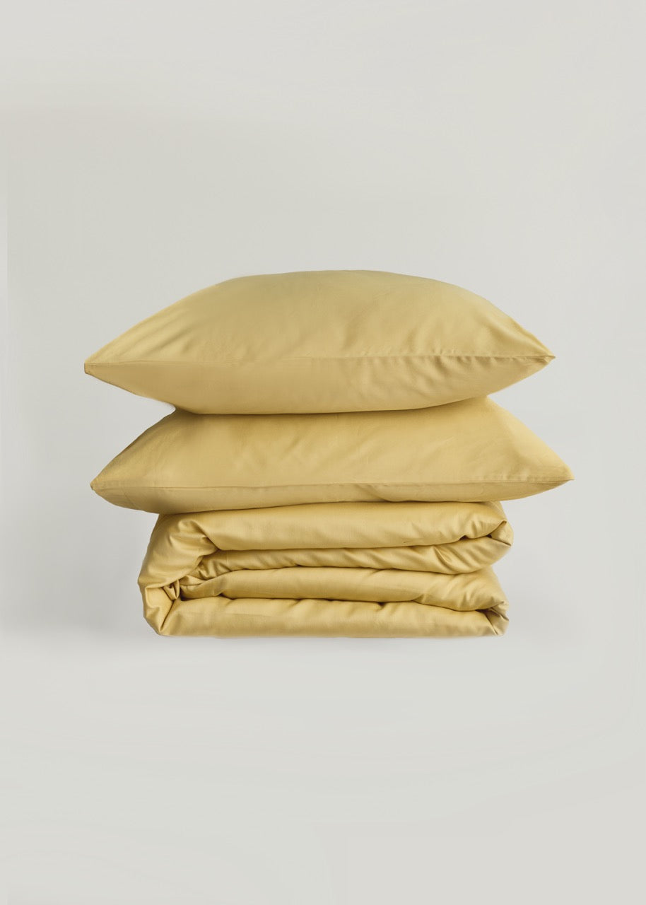 Açık Sarı - Pamuk Saten Nevresim Takımı