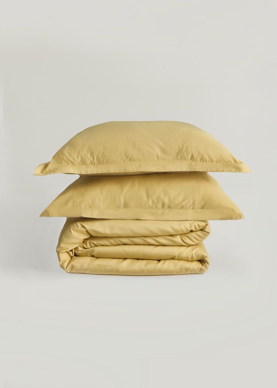 Açık Sarı - Pamuk Saten Nevresim Takımı