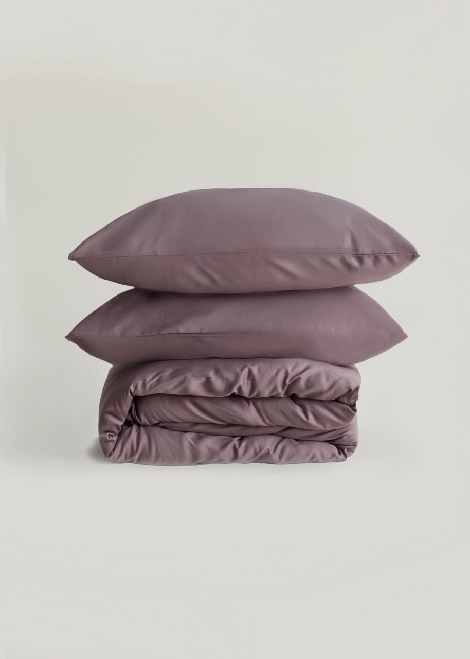 Lila - Pamuk Saten Nevresim Takımı