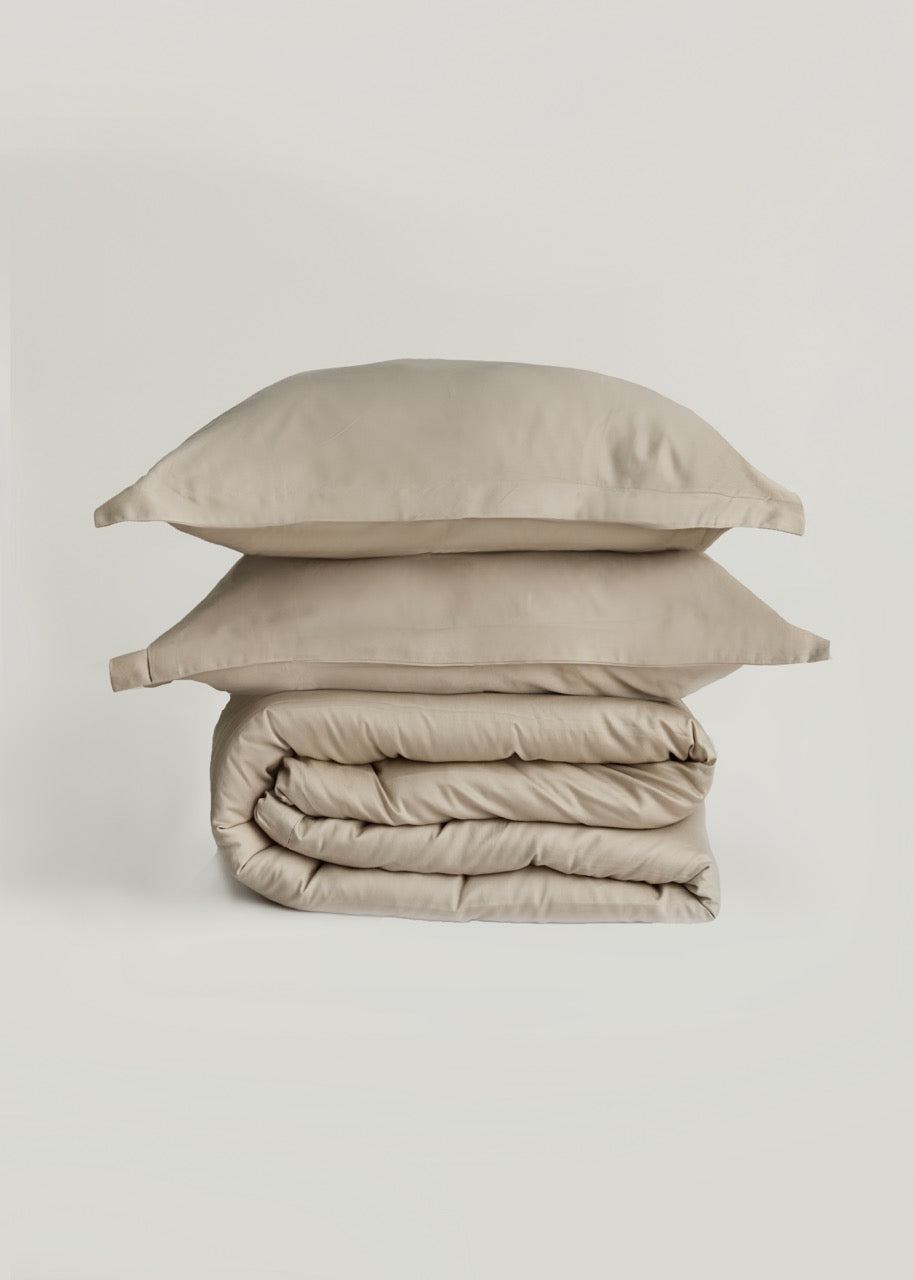 Bej - Pamuk Saten Nevresim Takımı