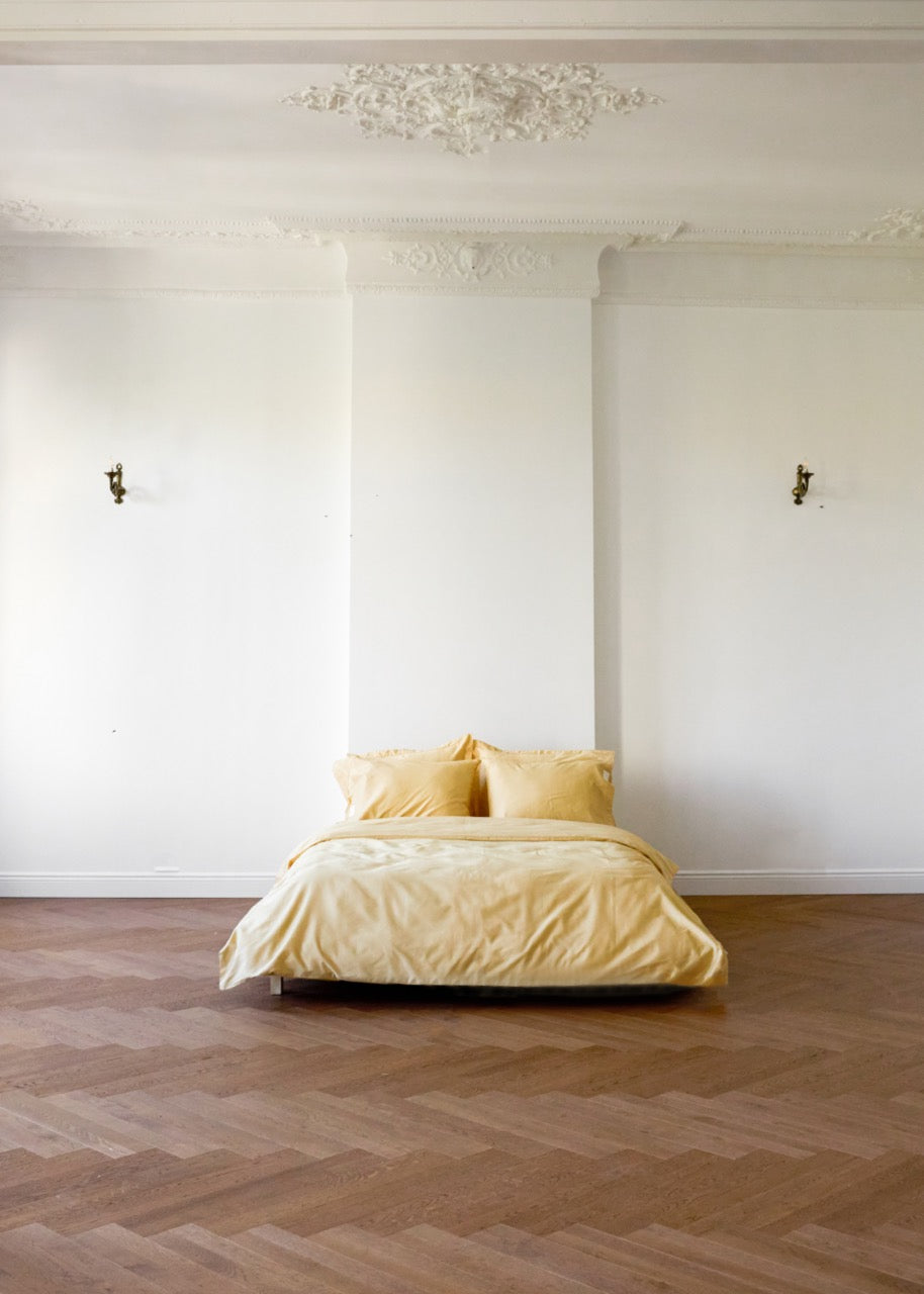 Açık Sarı - Pamuk Saten Nevresim Takımı