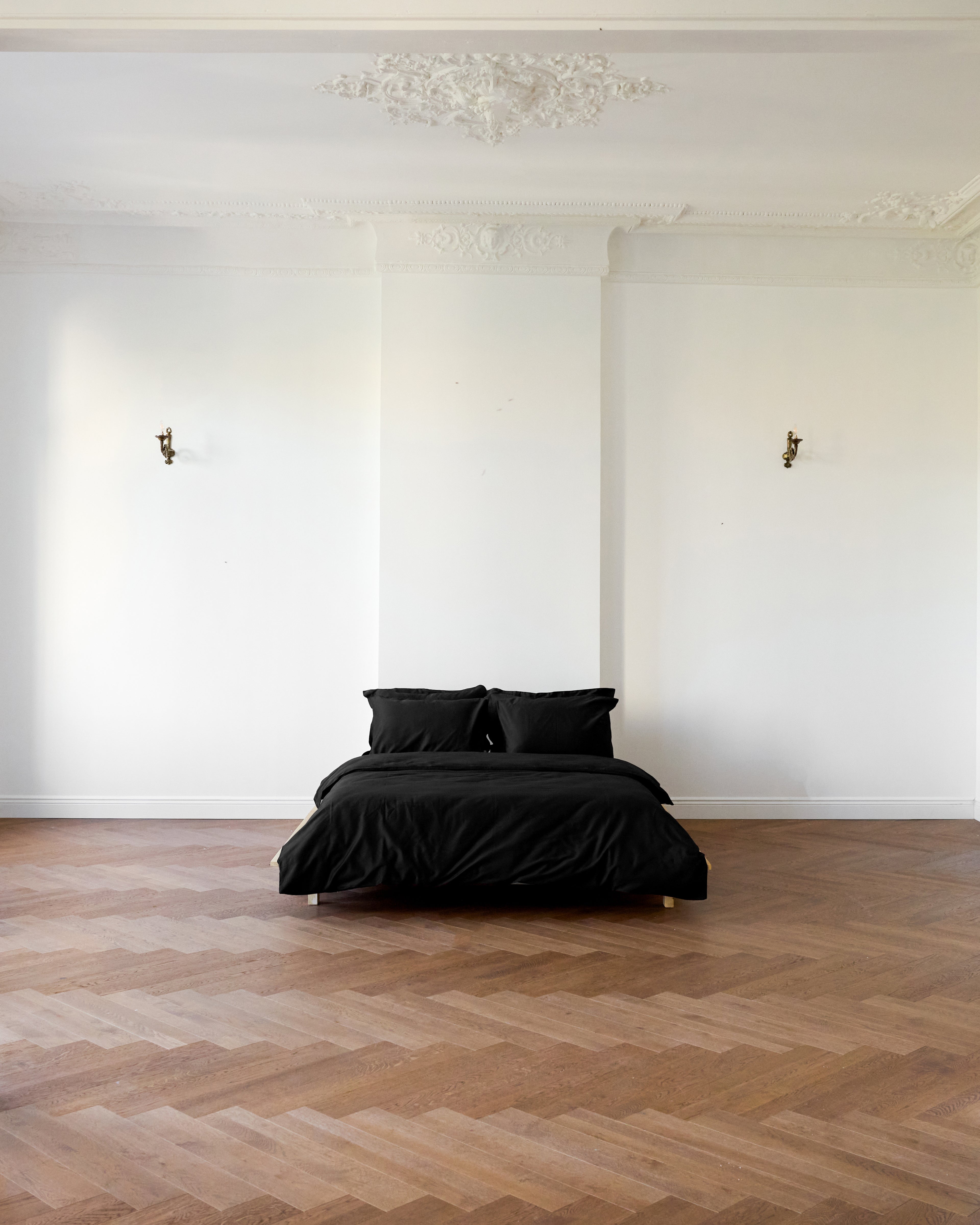 Siyah - Luxe Pamuk Saten Yastık Kılıfı