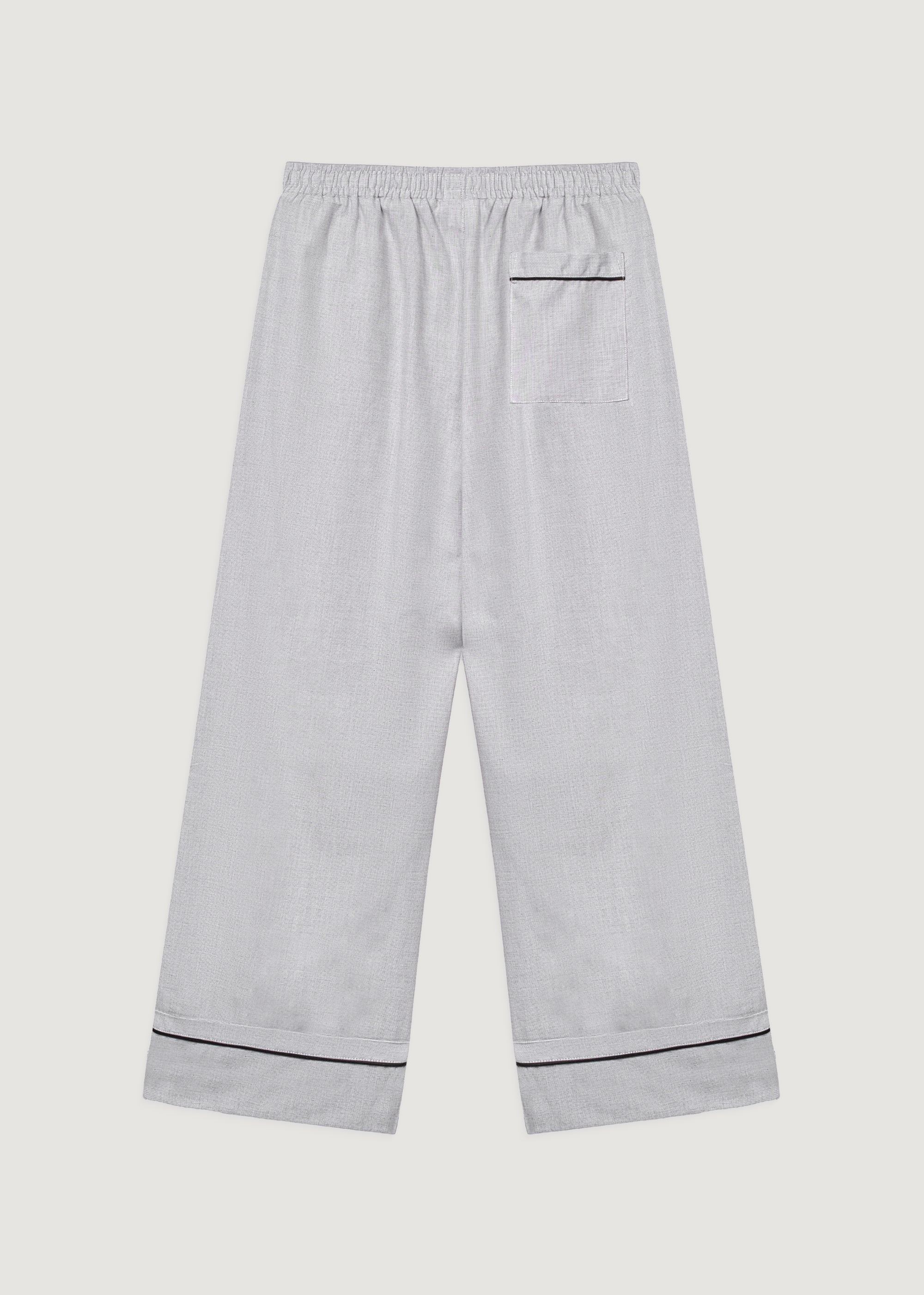 Beyaz - Oxford Pijama Pantolon