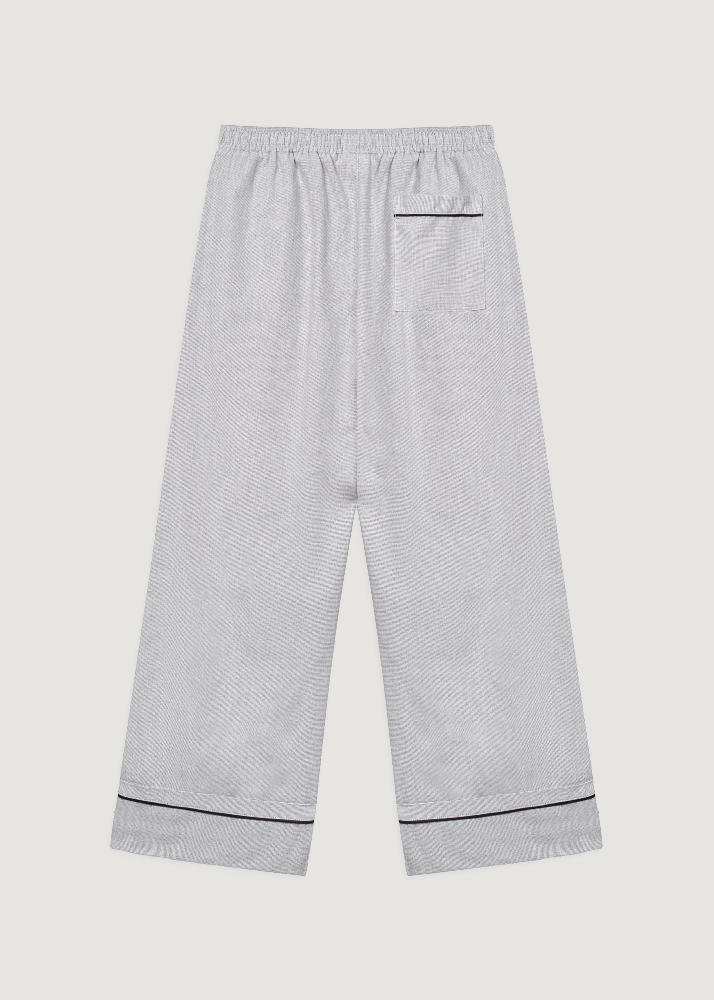 Beyaz - Oxford Pijama Pantolon