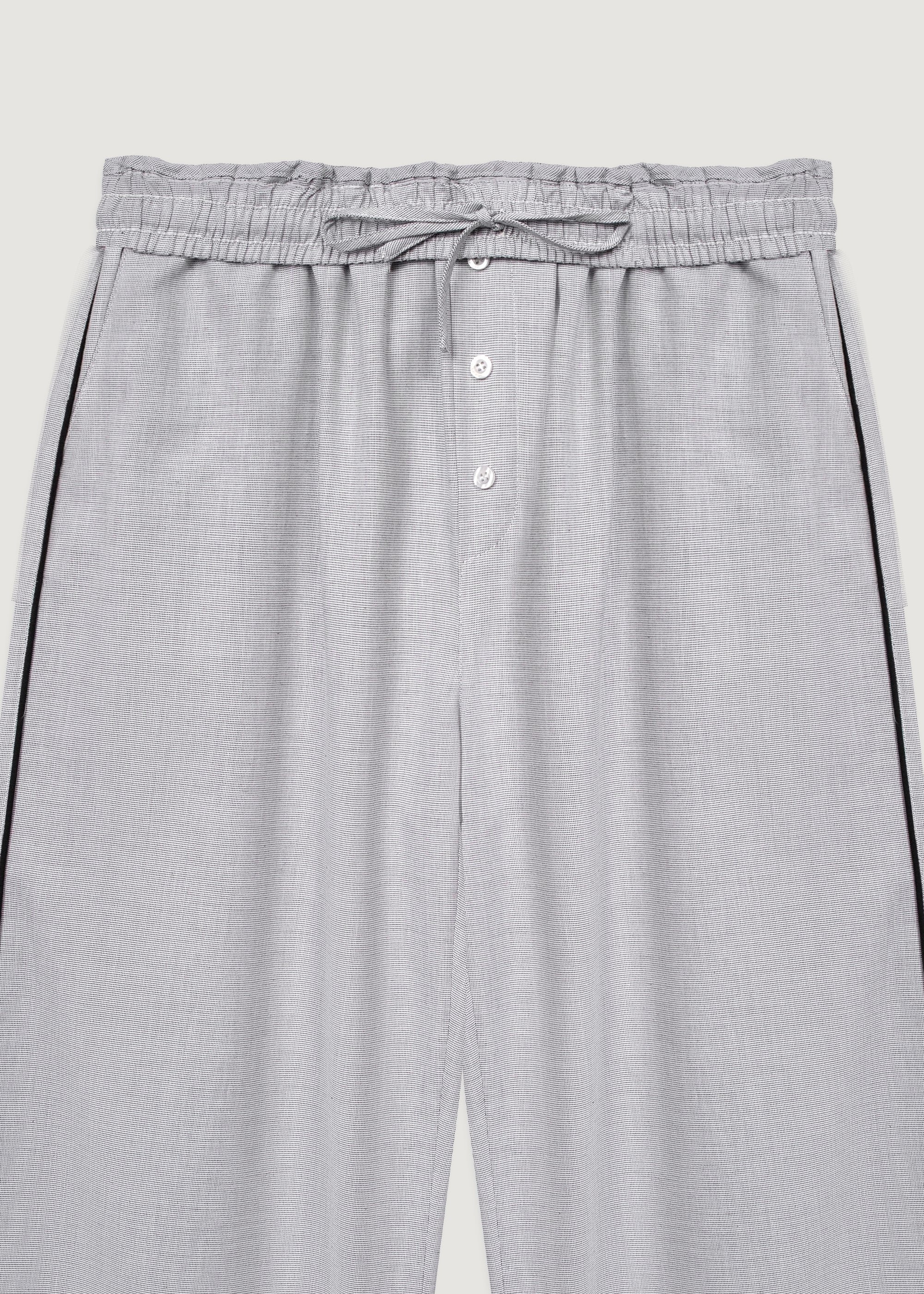 Beyaz - Oxford Pijama Pantolon