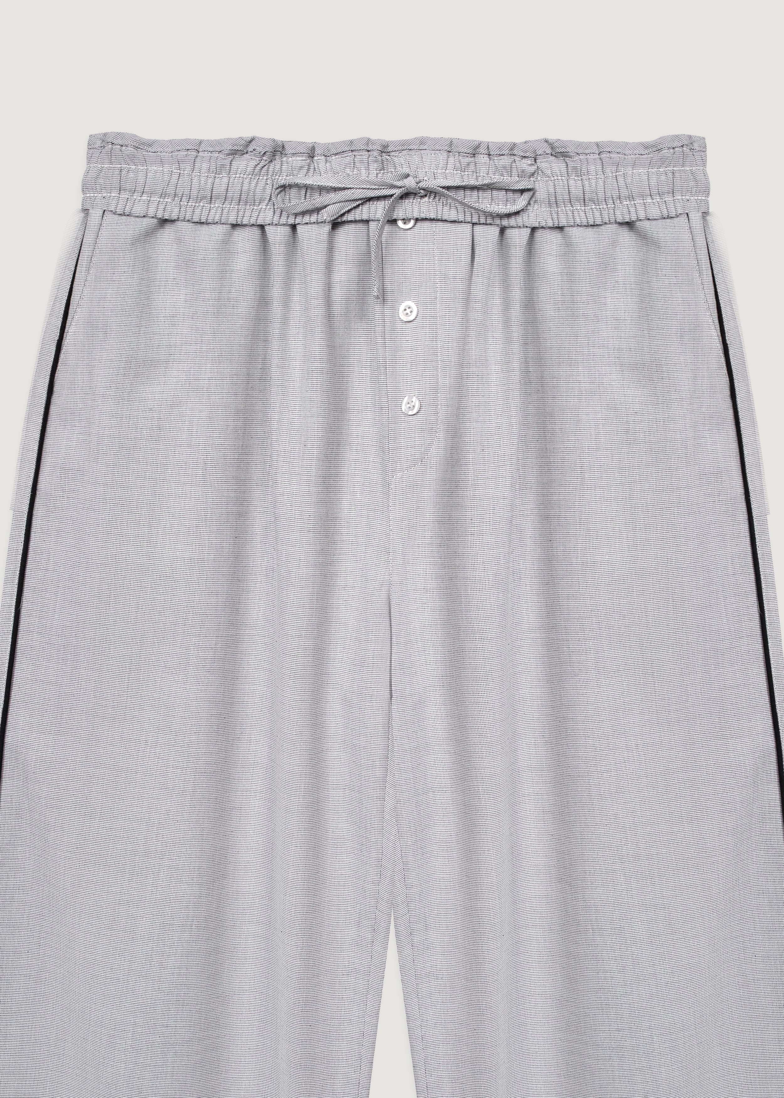 Beyaz - Oxford Pijama Pantolon