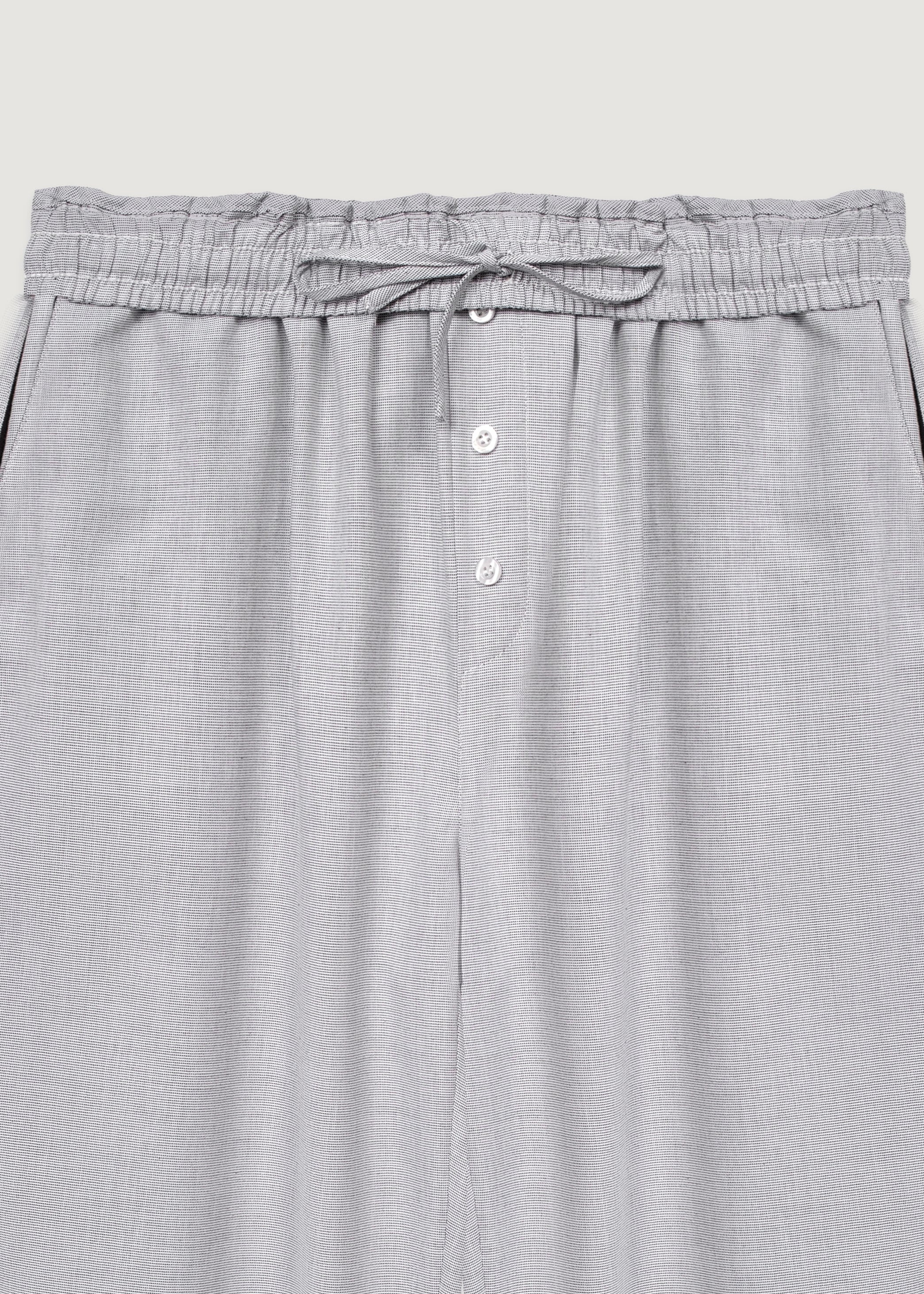 Beyaz - Oxford Pijama Şort