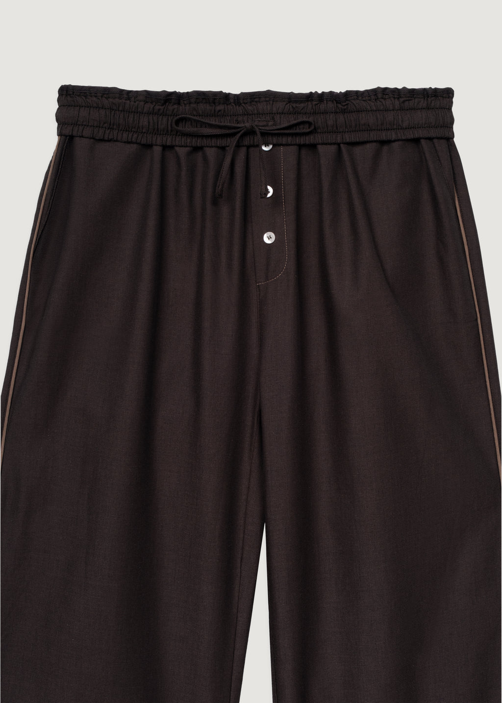 Kahverengi - Oxford Pijama Pantolon