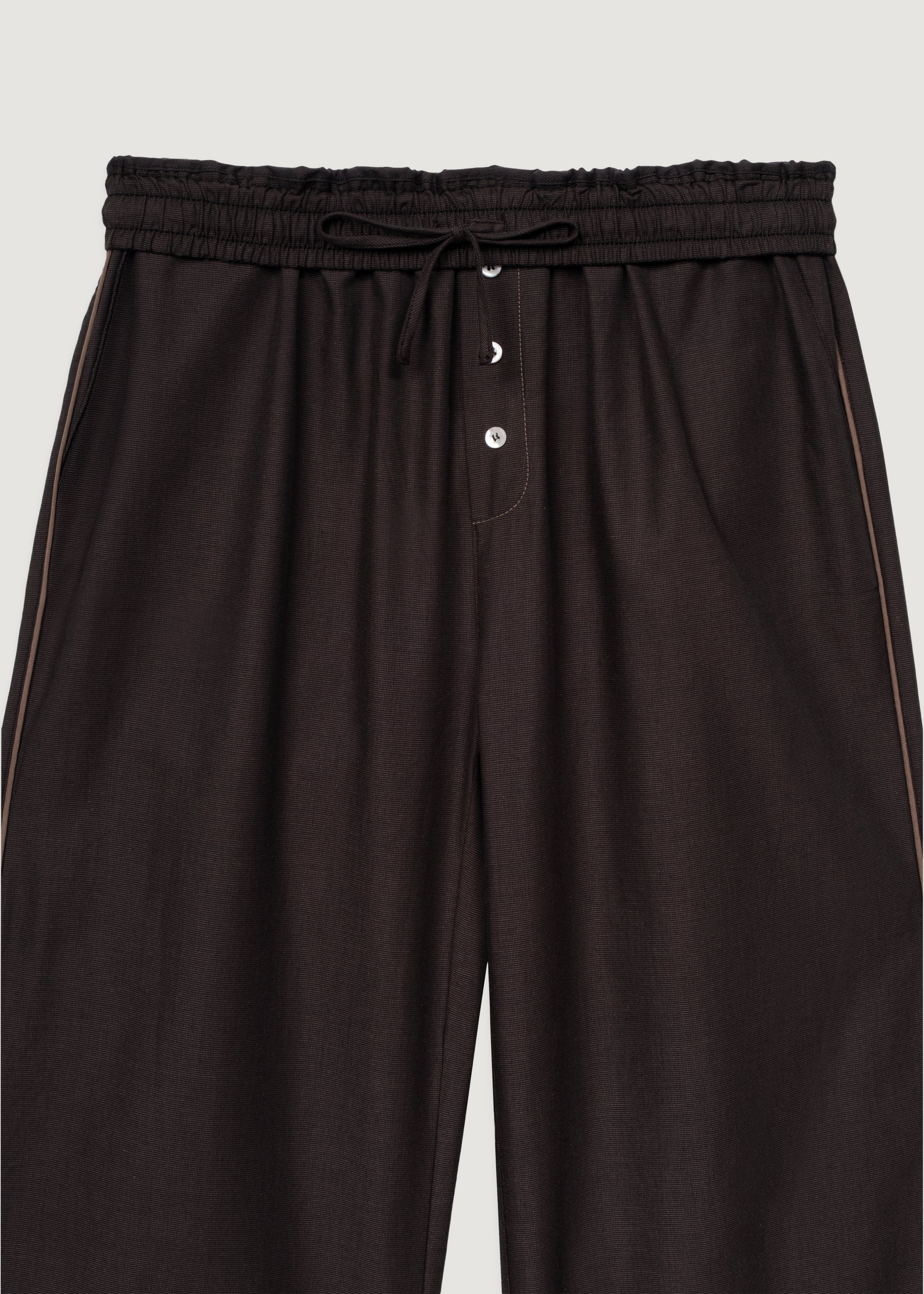 Kahverengi - Oxford Pijama Pantolon