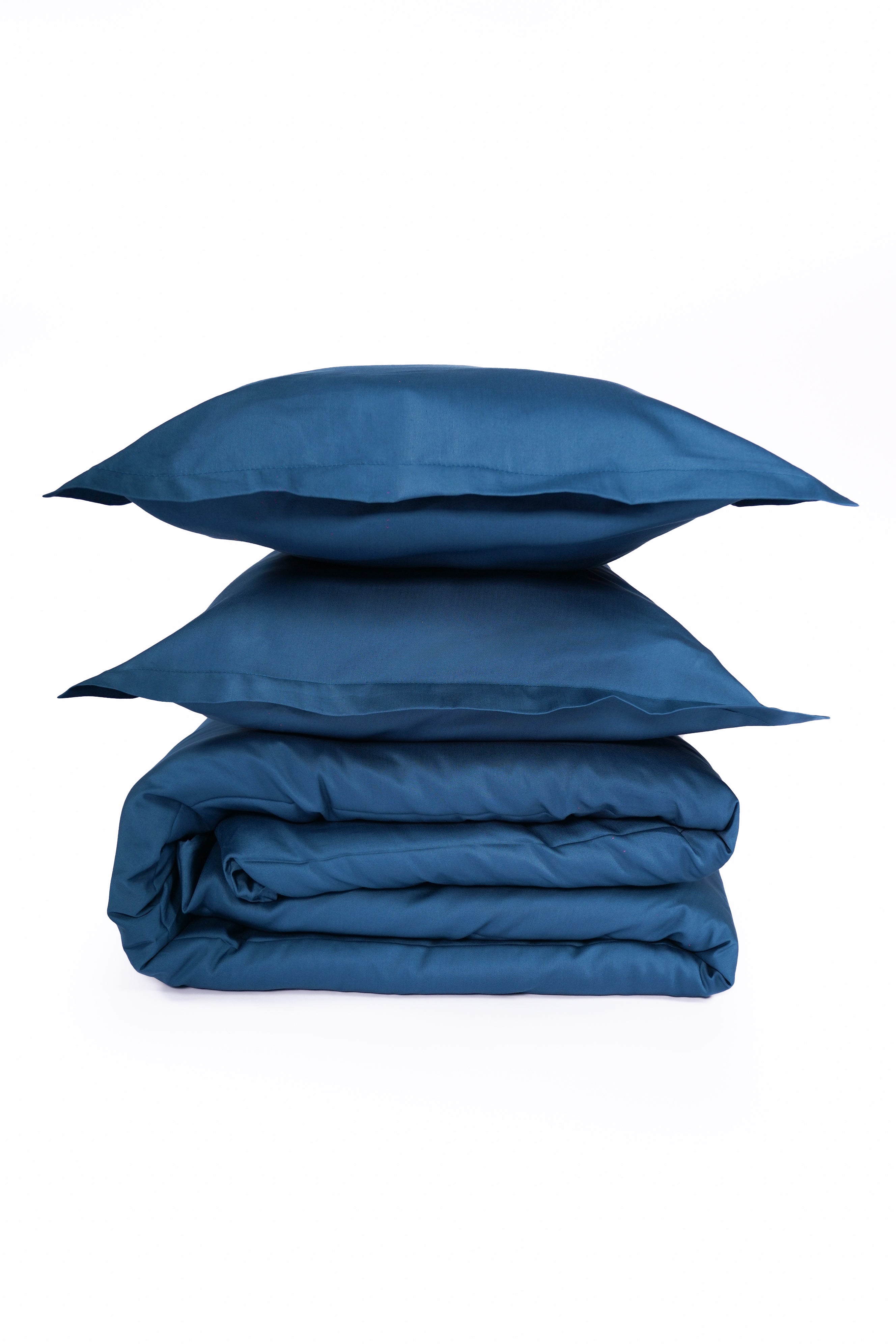 Dark Blue - Cotton Satin Duvet Cover Set