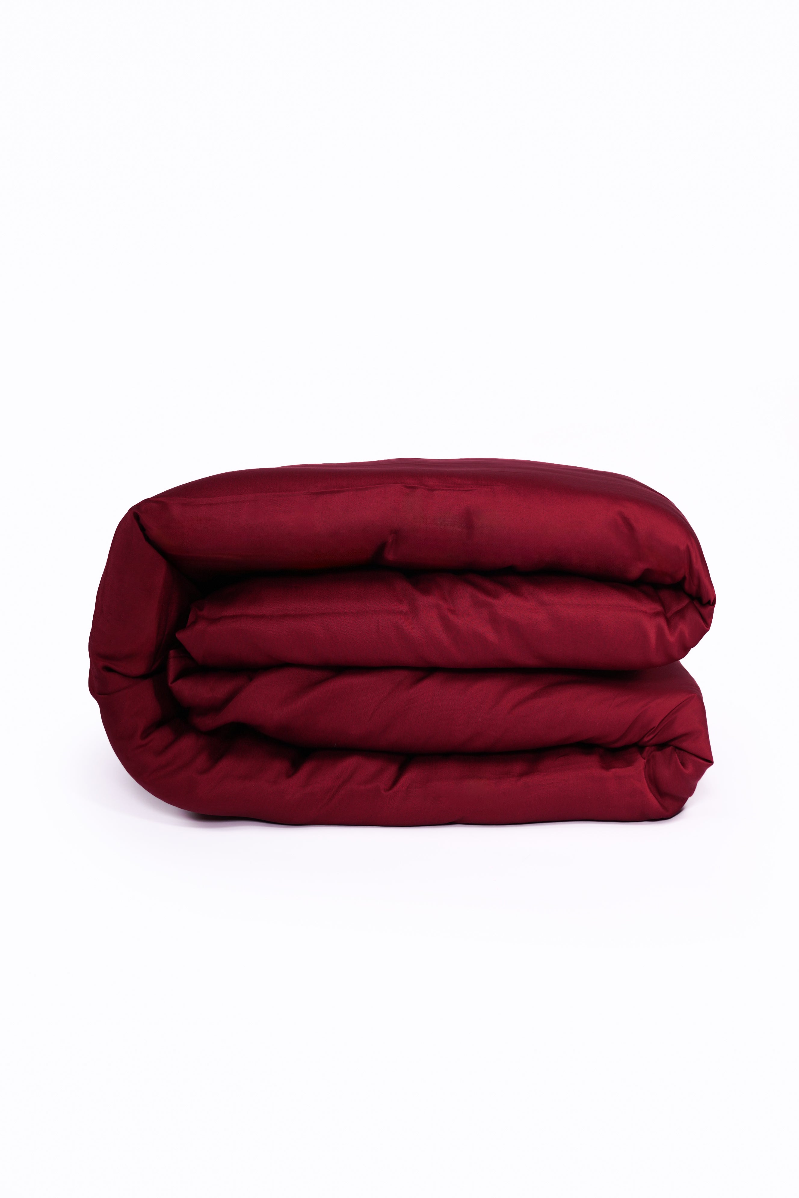 Dark Red - Cotton Satin Duvet Cover