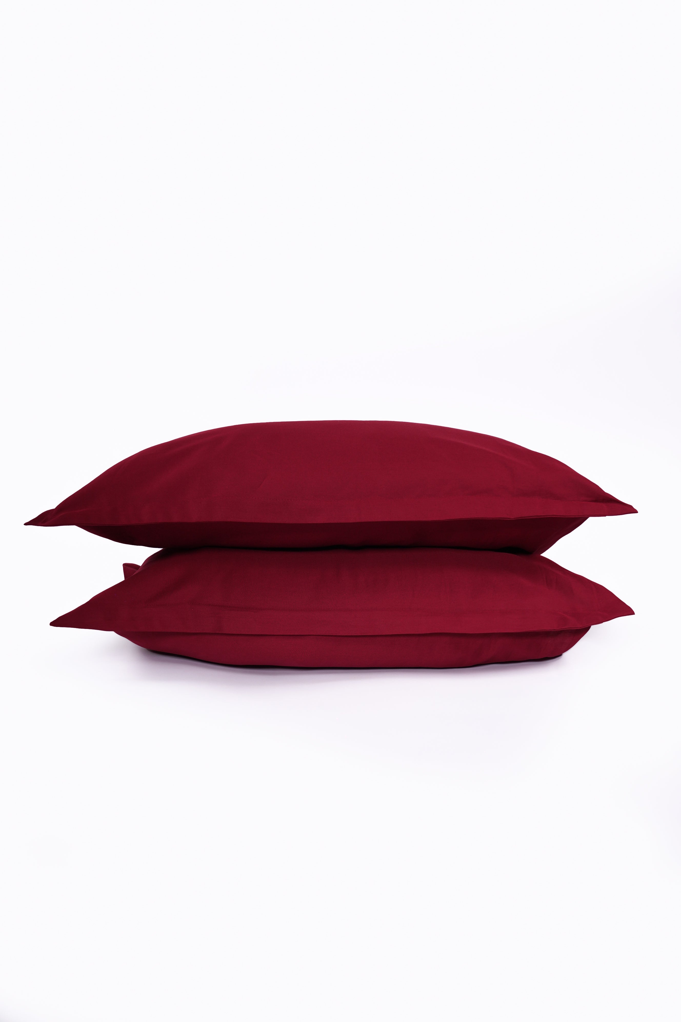 Dark Red - Cotton Satin Duvet Cover Set