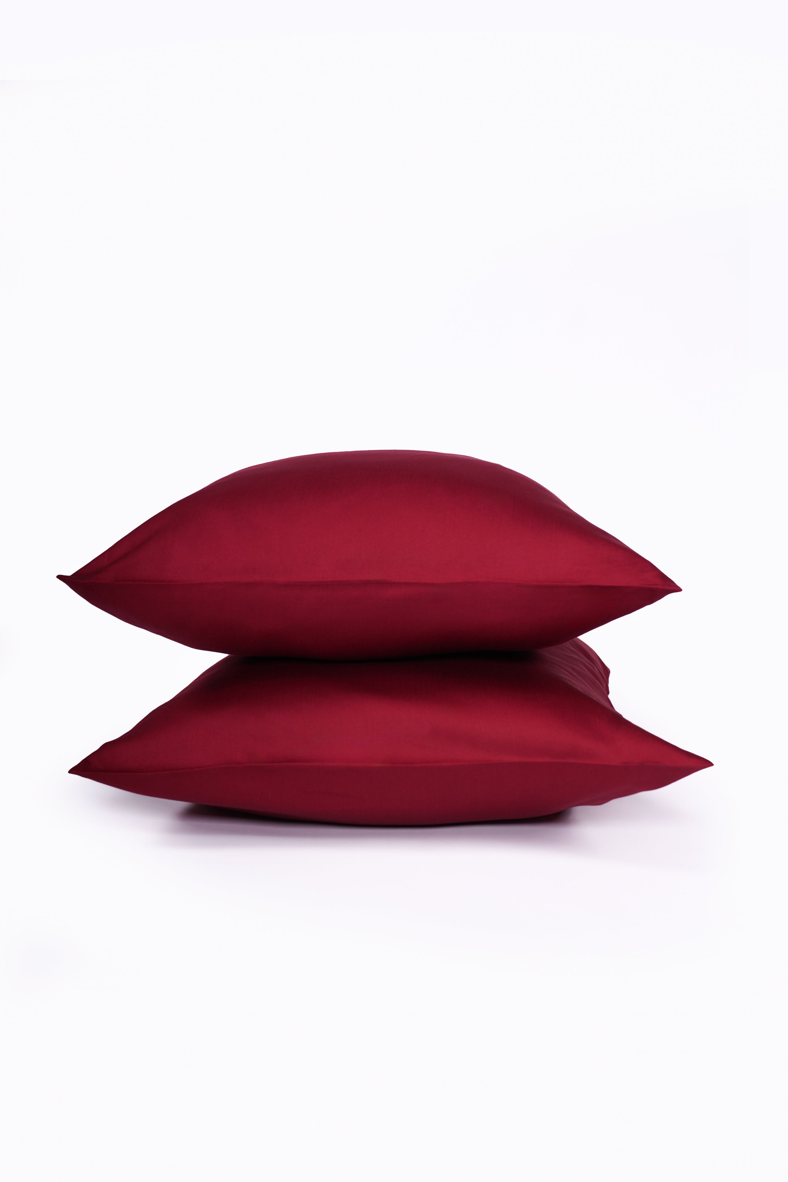 Dark Red - Cotton Satin Duvet Cover Set