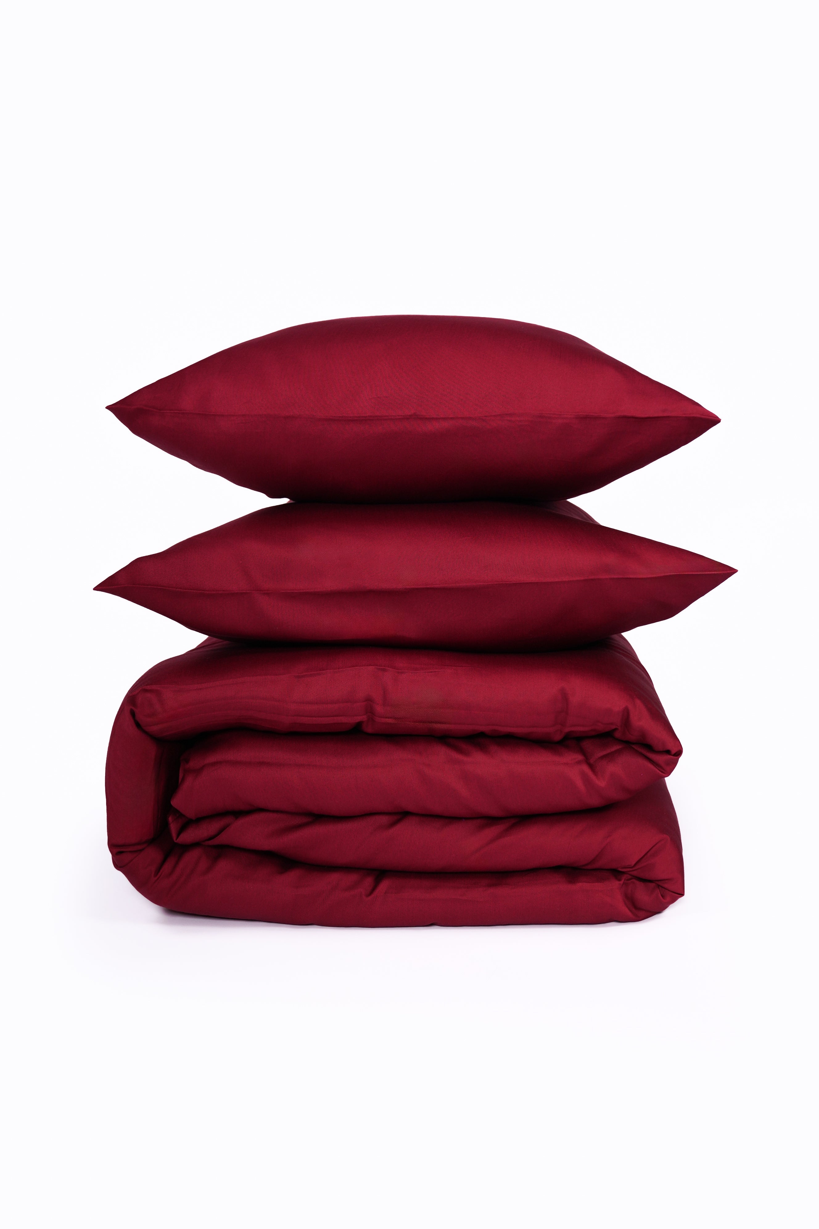 Dark Red - Cotton Satin Pillowcase