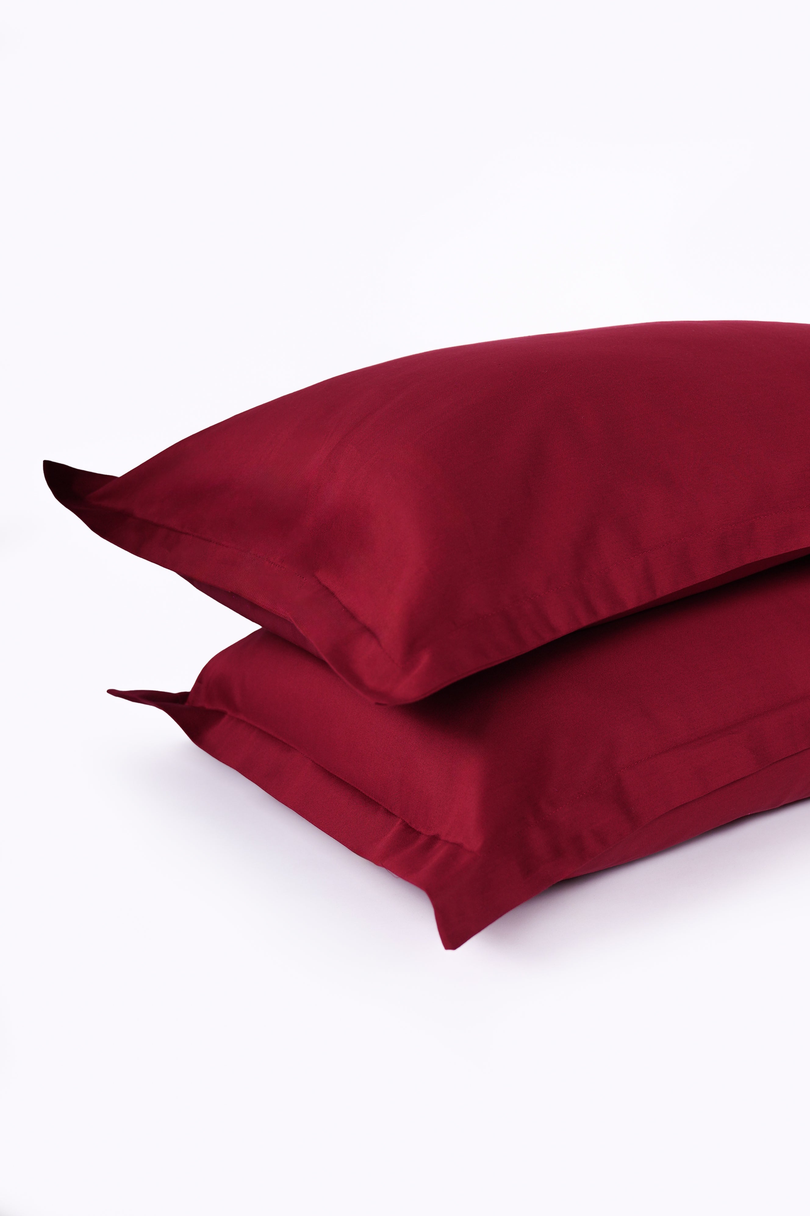 Dark Red - Cotton Satin Pillowcase