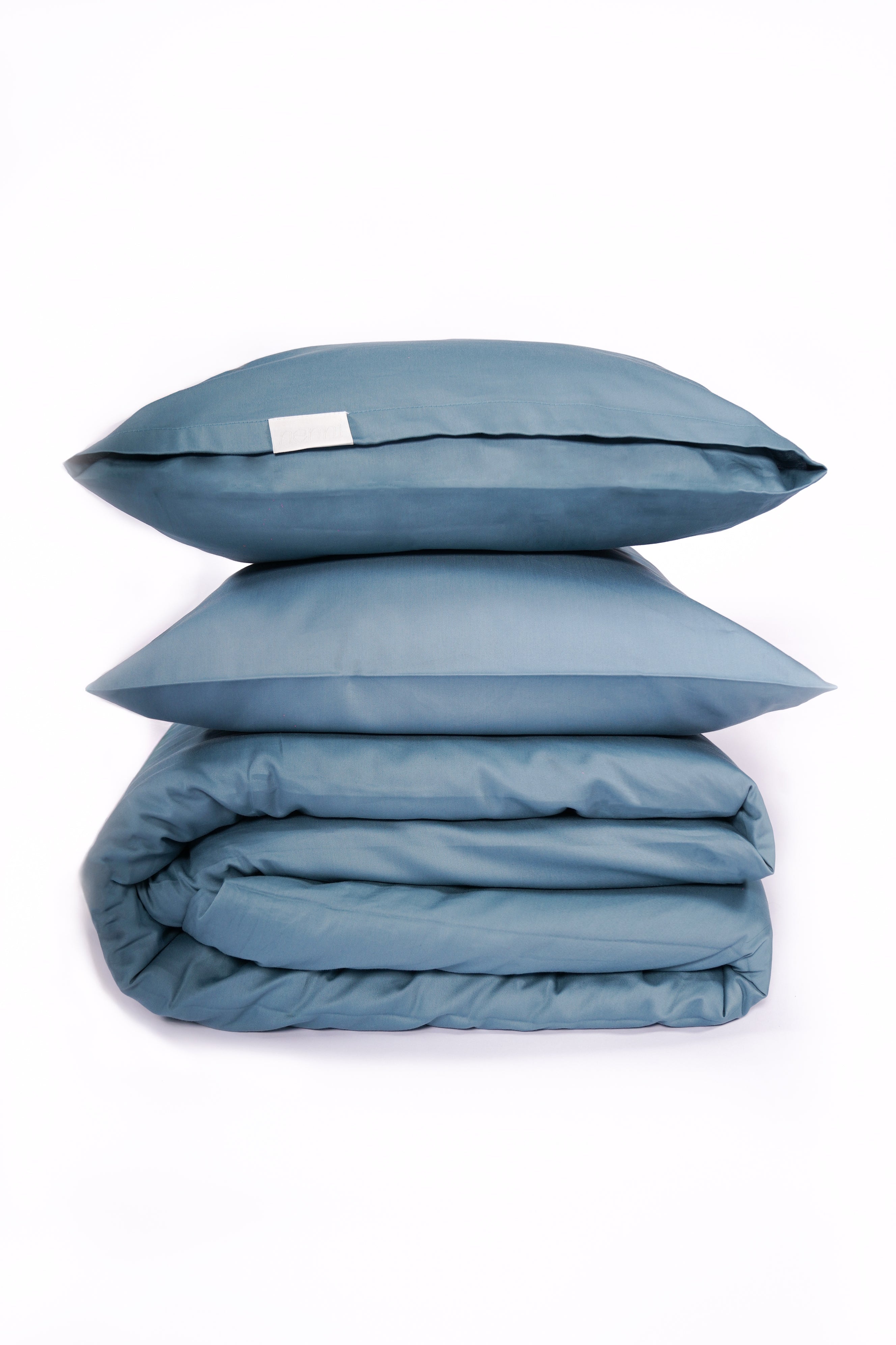 Light Blue - Cotton Satin Duvet Cover Set