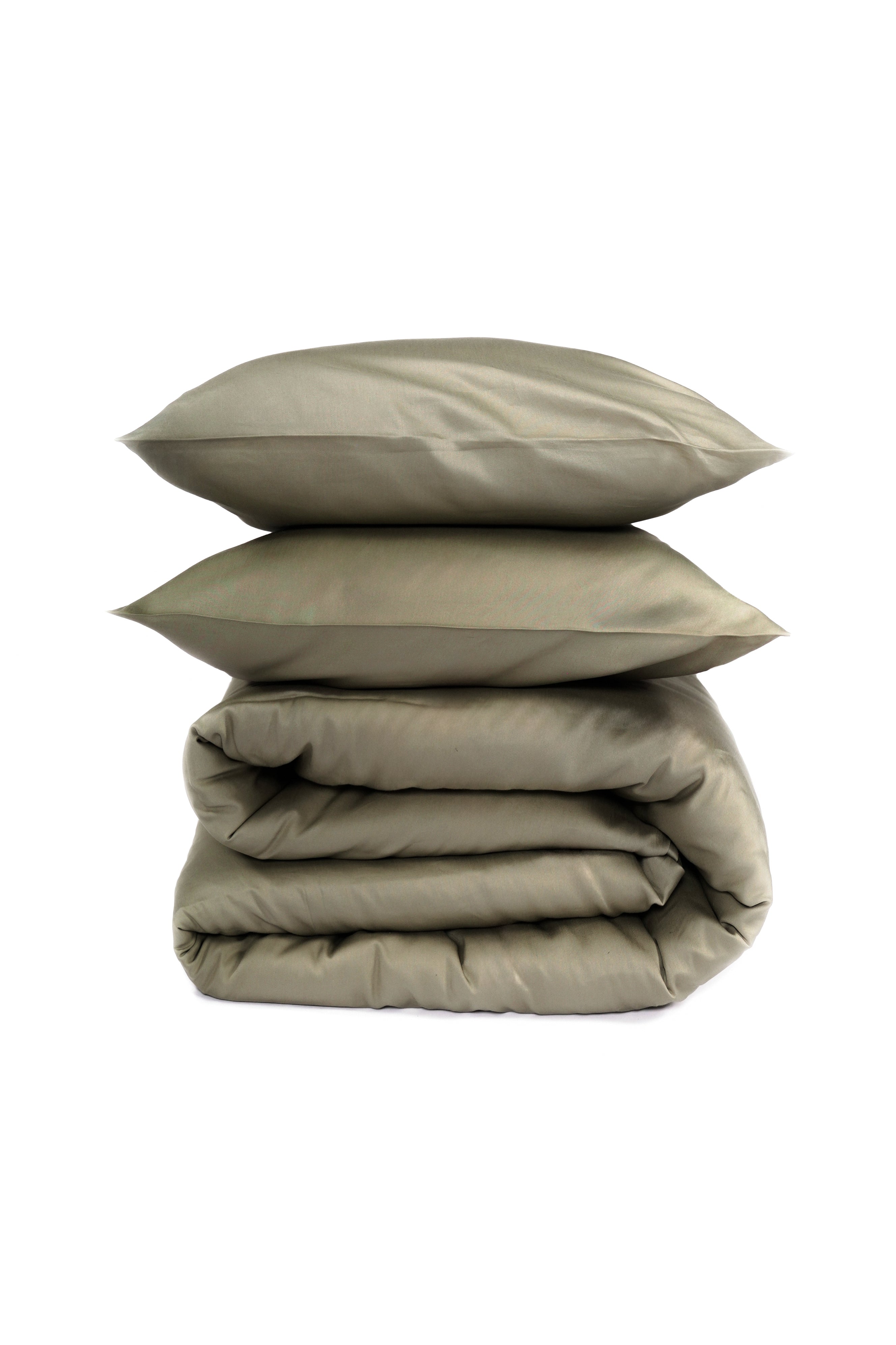 Olive Green - Cotton Satin Duvet Cover