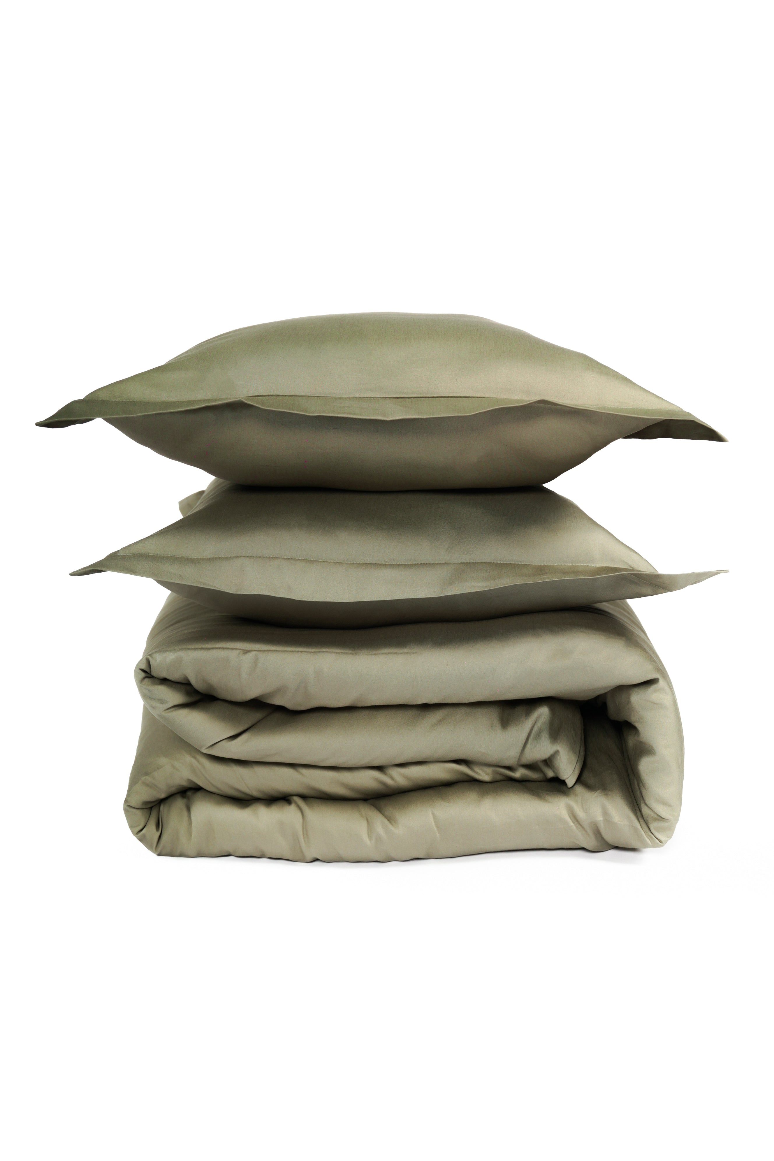 Olive Green - Cotton Satin Pillowcase