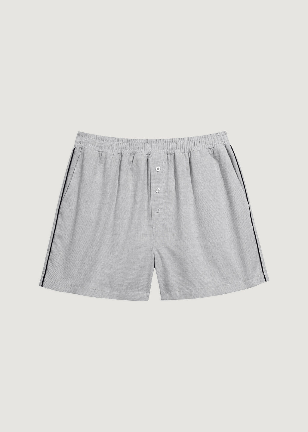 Beyaz - Oxford Pijama Şort