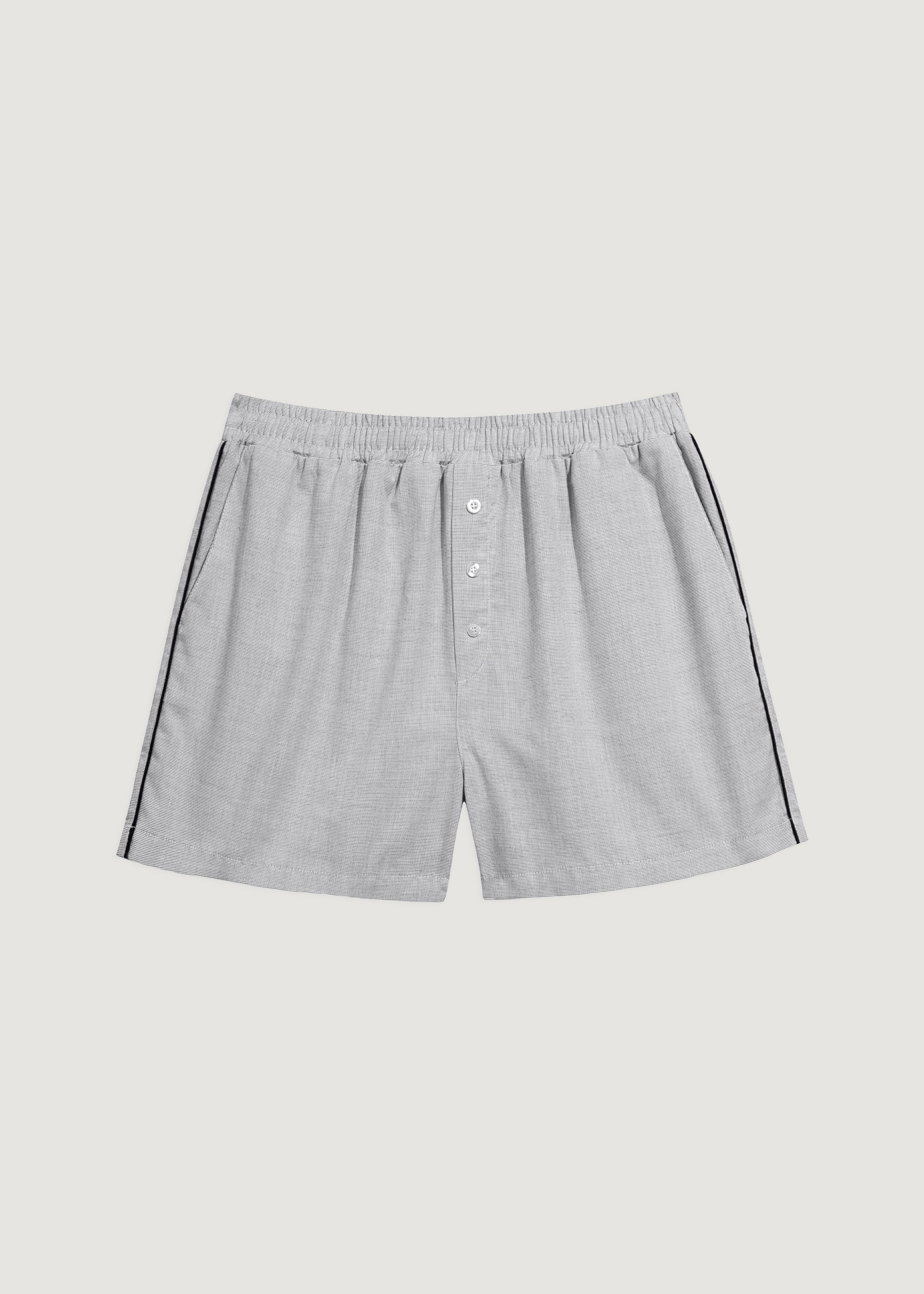 Beyaz - Oxford Pijama Şort