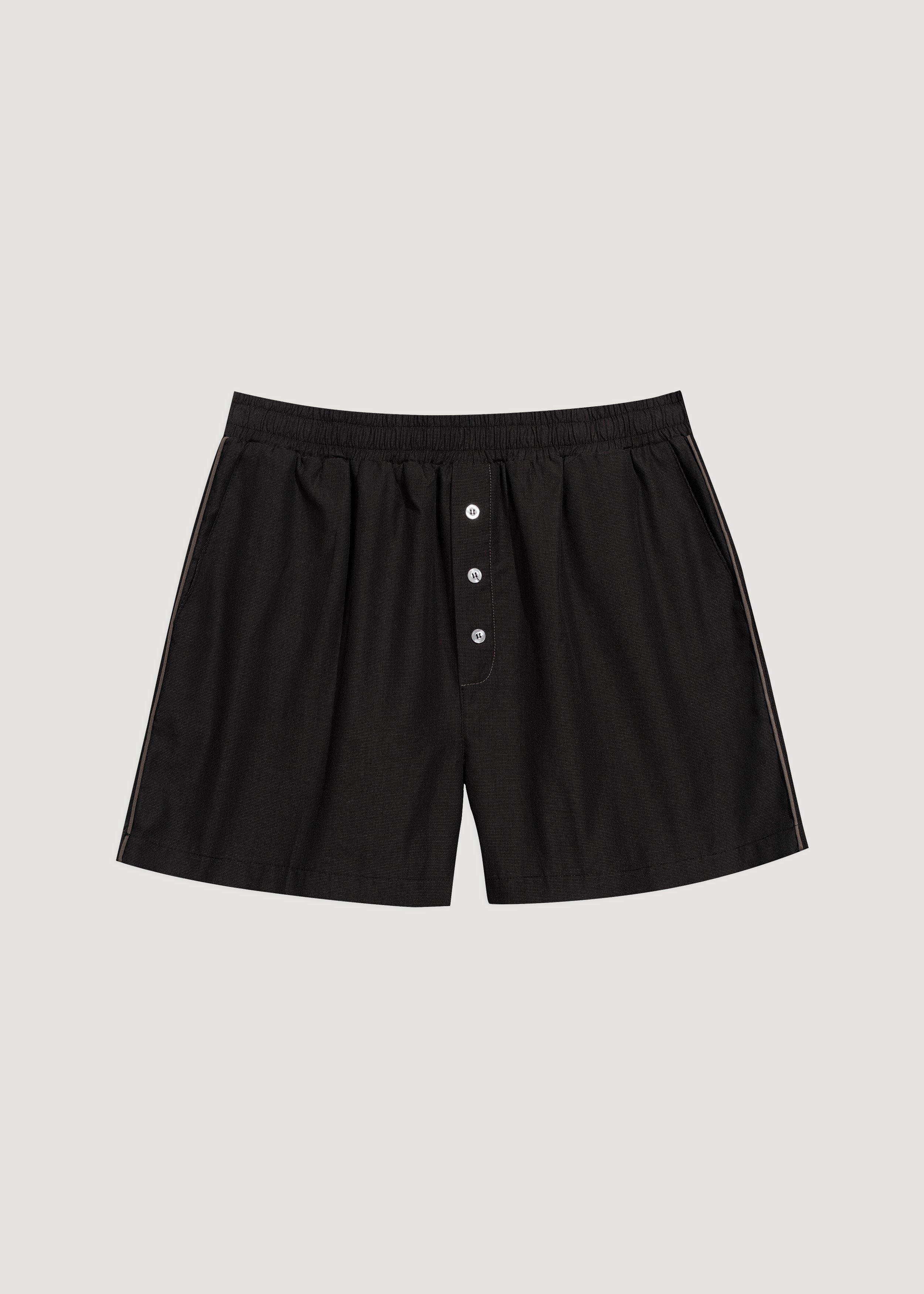 Kahverengi - Oxford Pijama Şort