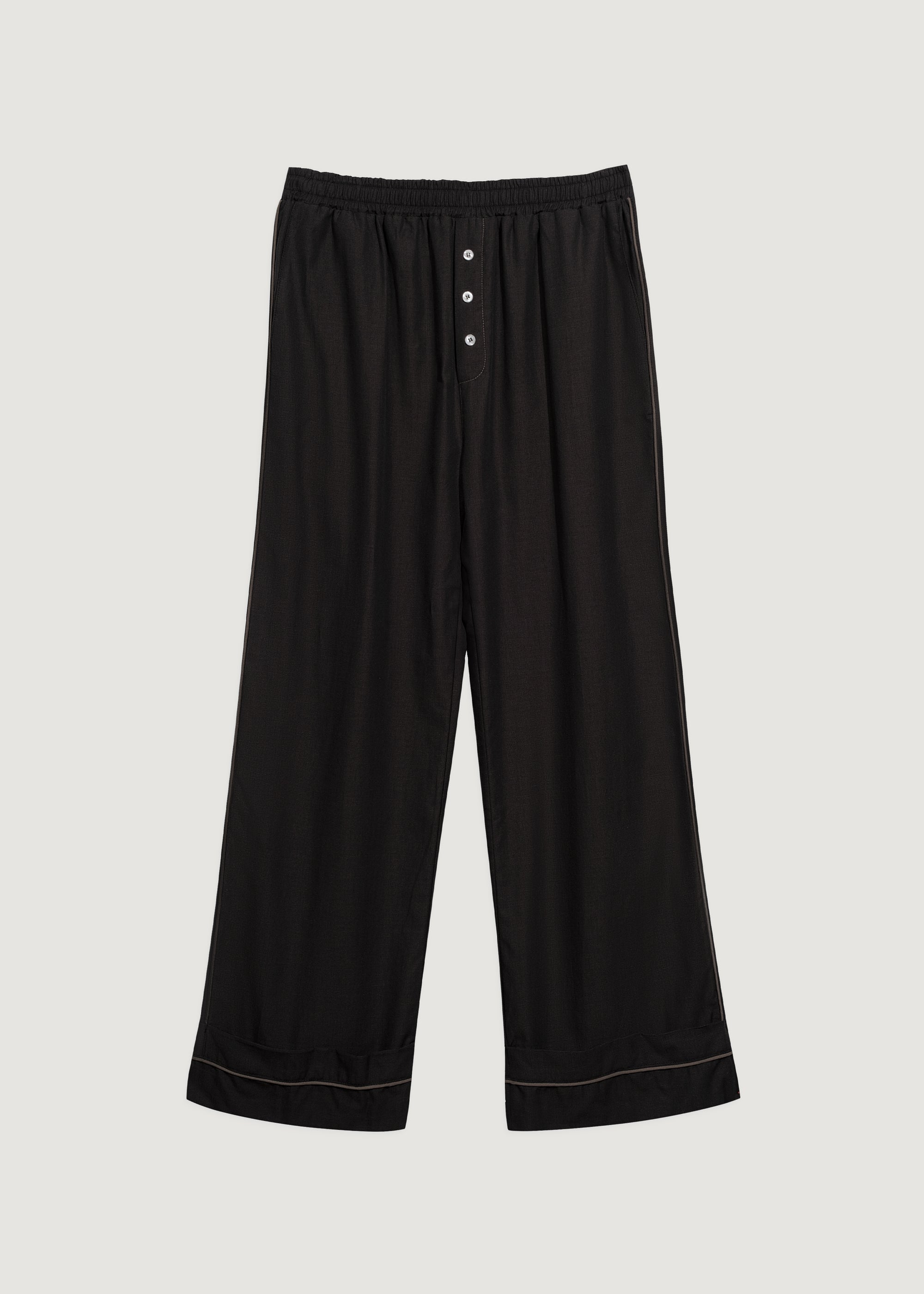 Kahverengi - Oxford Pijama Pantolon