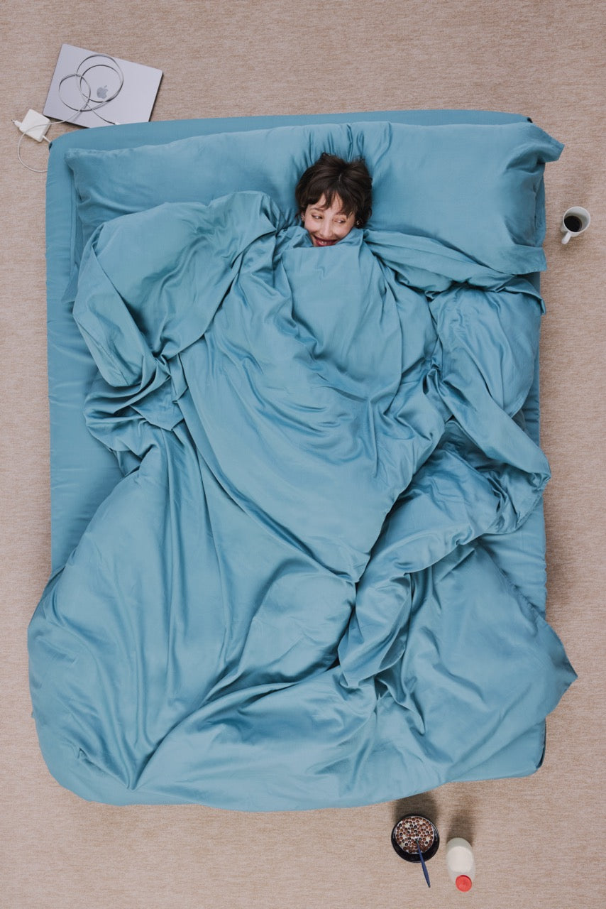 Açık Mavi - Pamuk Saten Nevresim Takımı