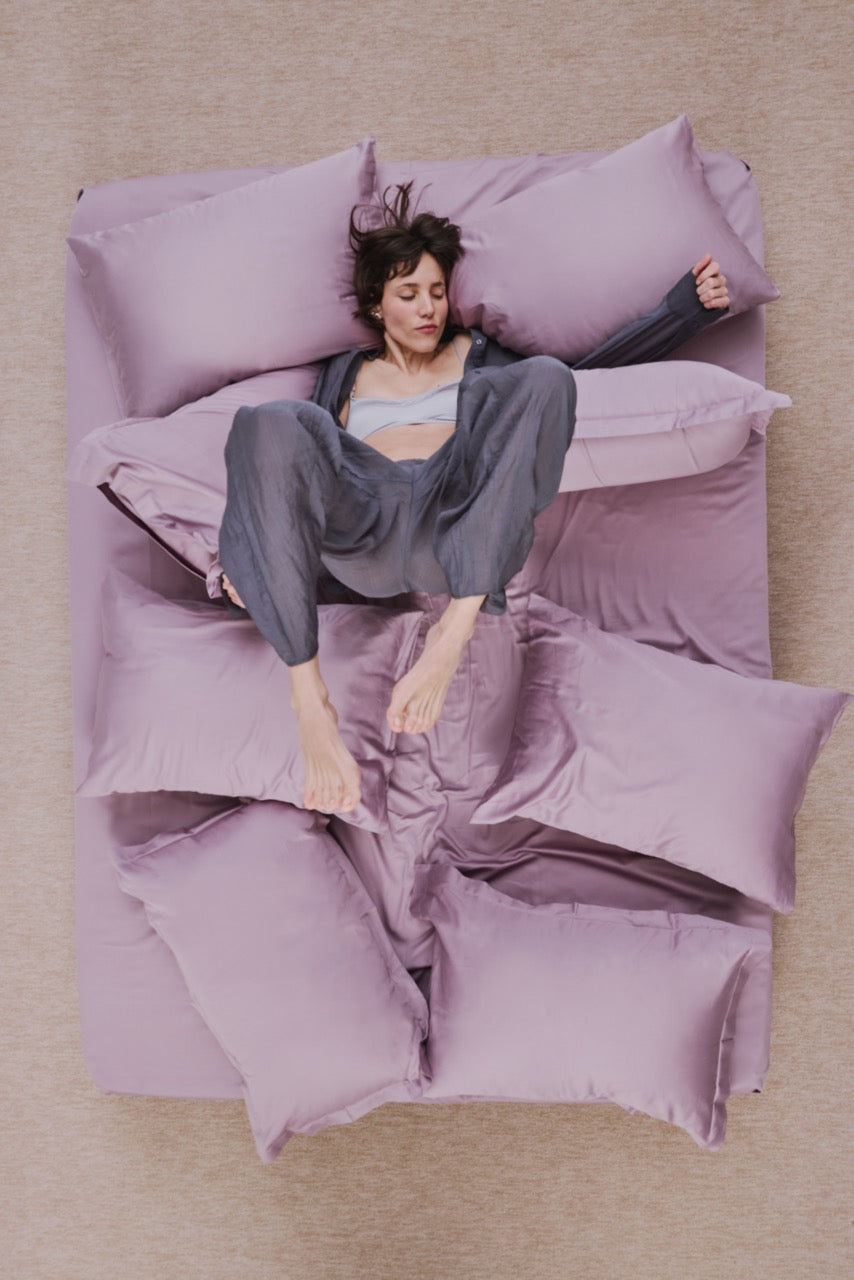 Lila - Pamuk Saten Nevresim Takımı